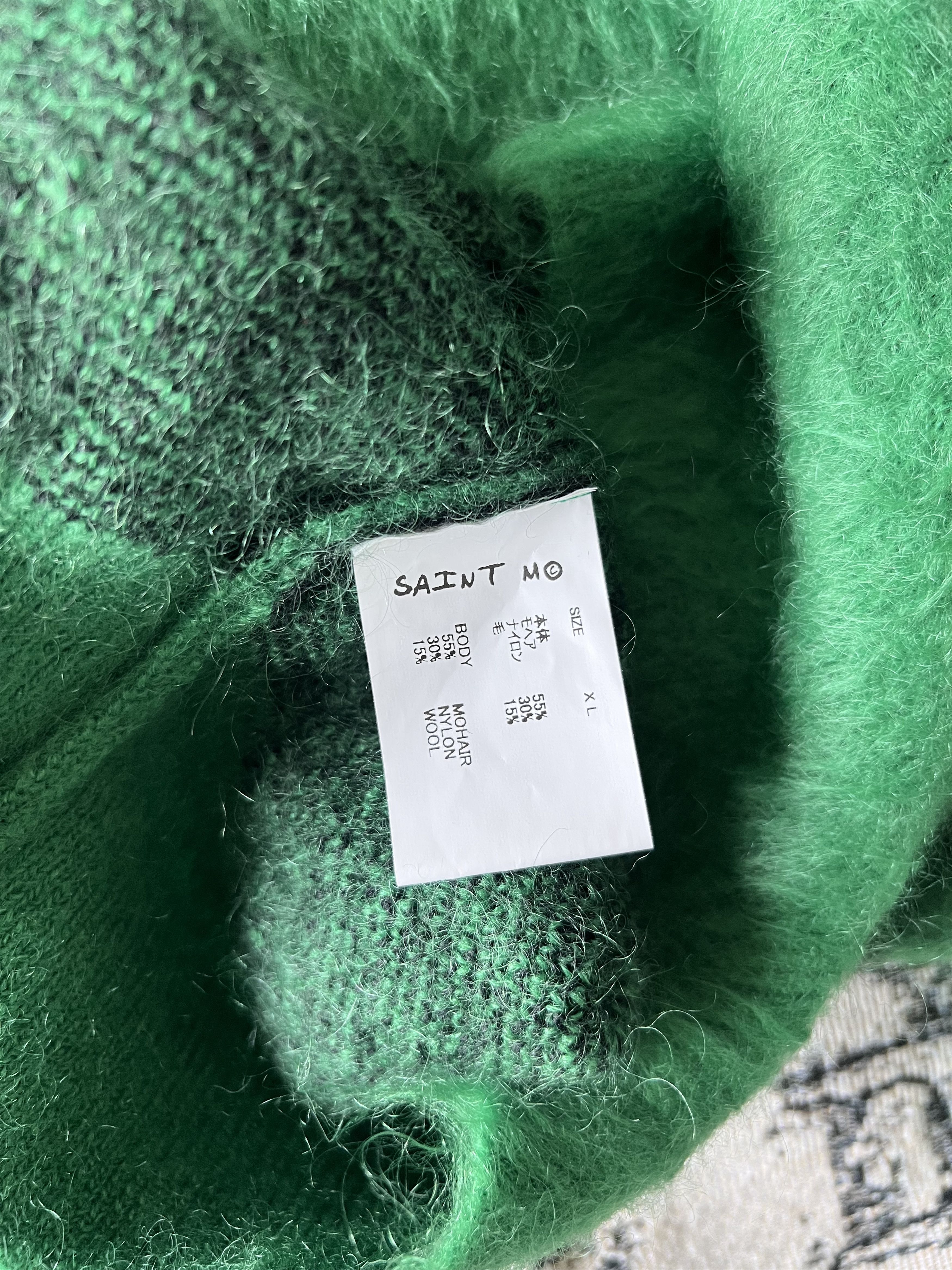 Saint Michael Saint Michael Mohair Crewneck Sweater in Green Size US XL / EU 56 / 4 - 8 Thumbnail
