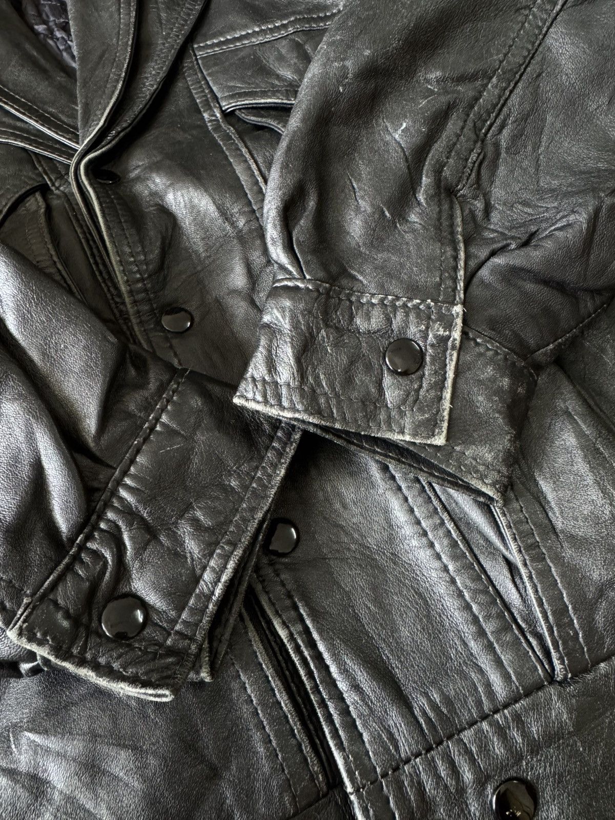 If Six Was Nine Vintage 90s MARPEL LEATHER DOUBLE COLLAR JACKET MOTORCYCLE Size US M / EU 48-50 / 2 - 9 Thumbnail