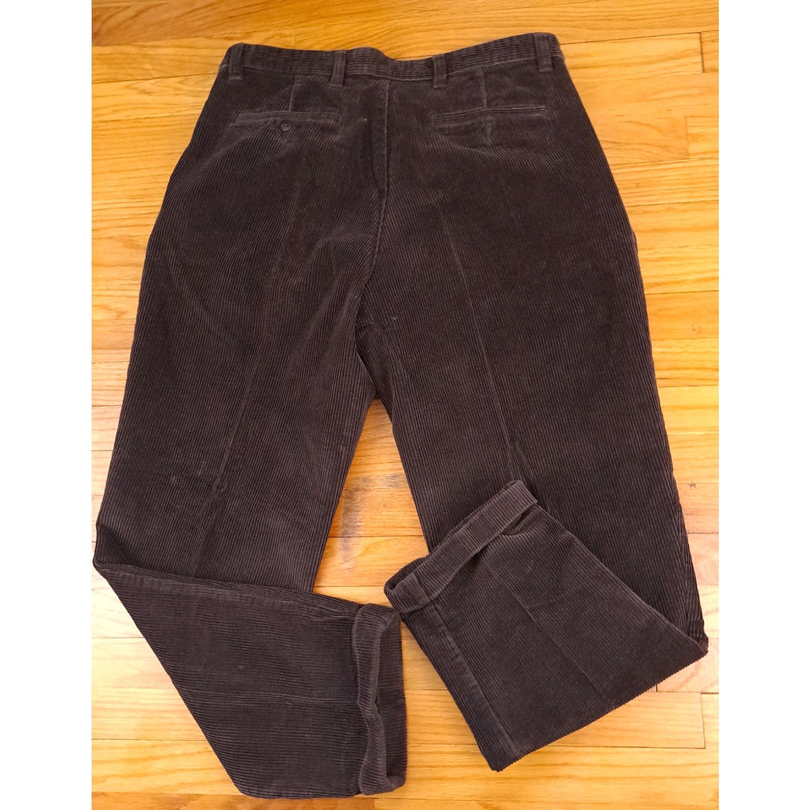 Club Room VINTAGE Club Room Corduroy Pants Men 90s Regular Chino Cuffed 32x38 Brown Size US 32 / EU 48 - 5 Thumbnail