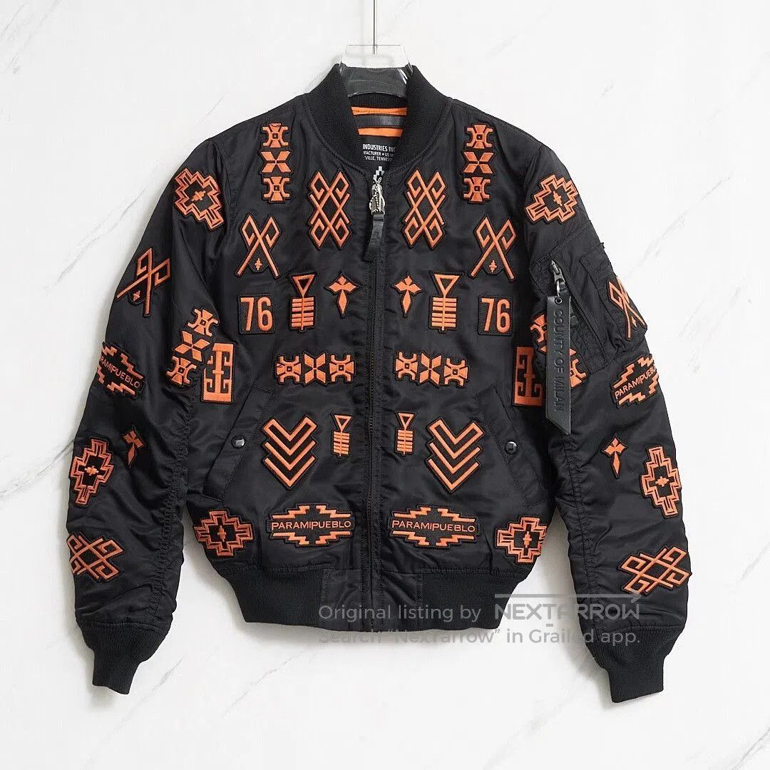 Marcelo Burlon Marcelo Burlon Men's Heavy Embroidered Bomber Jacket. Size US S / EU 44-46 / 1 - 1 Thumbnail