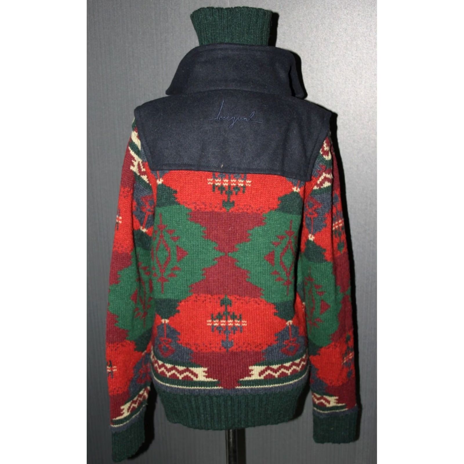 Desigual Desigual Multicoloured Wool Overcoat Jacket L Womens Barcelona Coat Size L / US 10 / IT 46 - 5 Thumbnail
