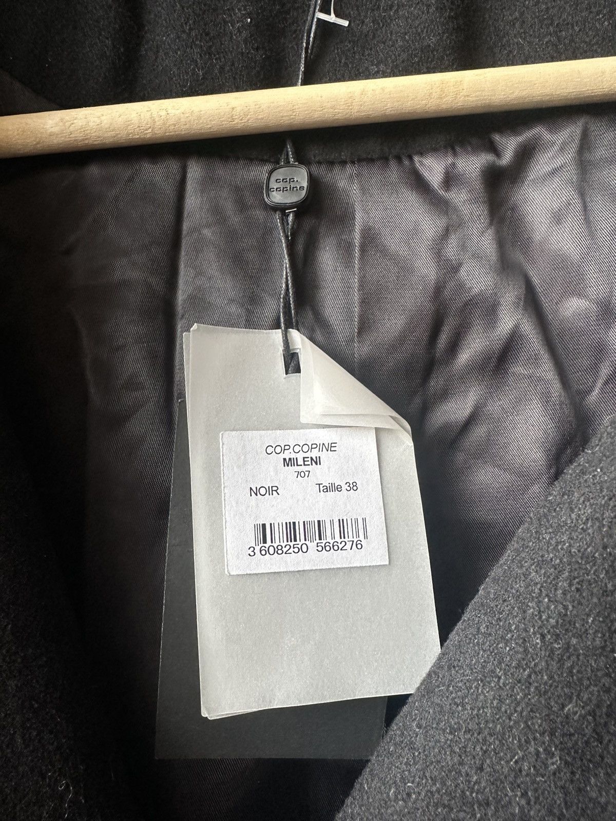 Cop Copine COP COPINE Manteu Mileni Black Wool Hooded Overcoat Size 38 Size XS / US 0-2 / IT 36-38 - 3 Thumbnail