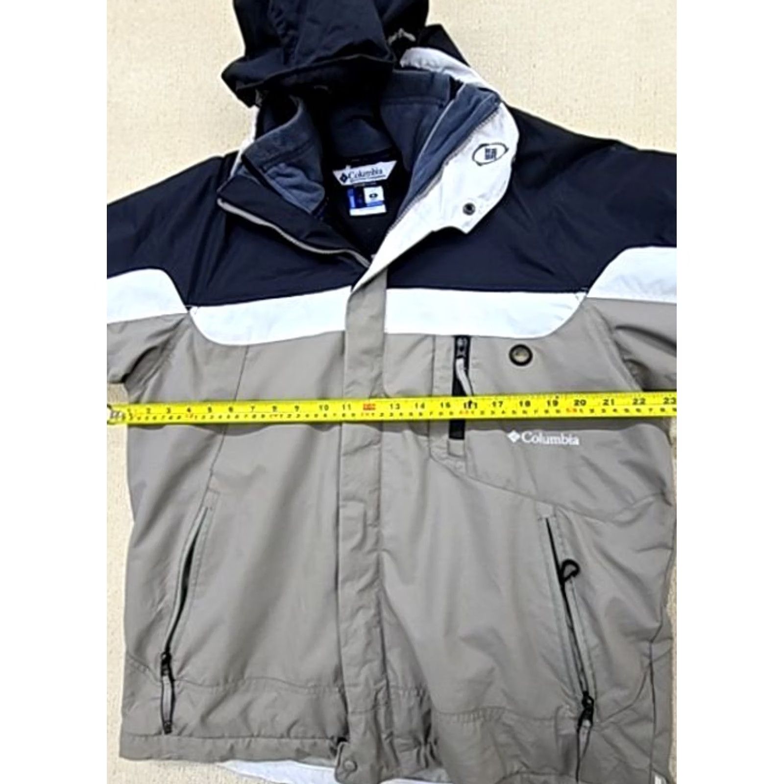 Vintage Columbia Interchange Jacket 3-in-1 Men M Grey/Navy 100% Nylon Water Resistant Detachable Hood Zip Slim Regular Size US M / EU 48-50 / 2 - 7 Thumbnail