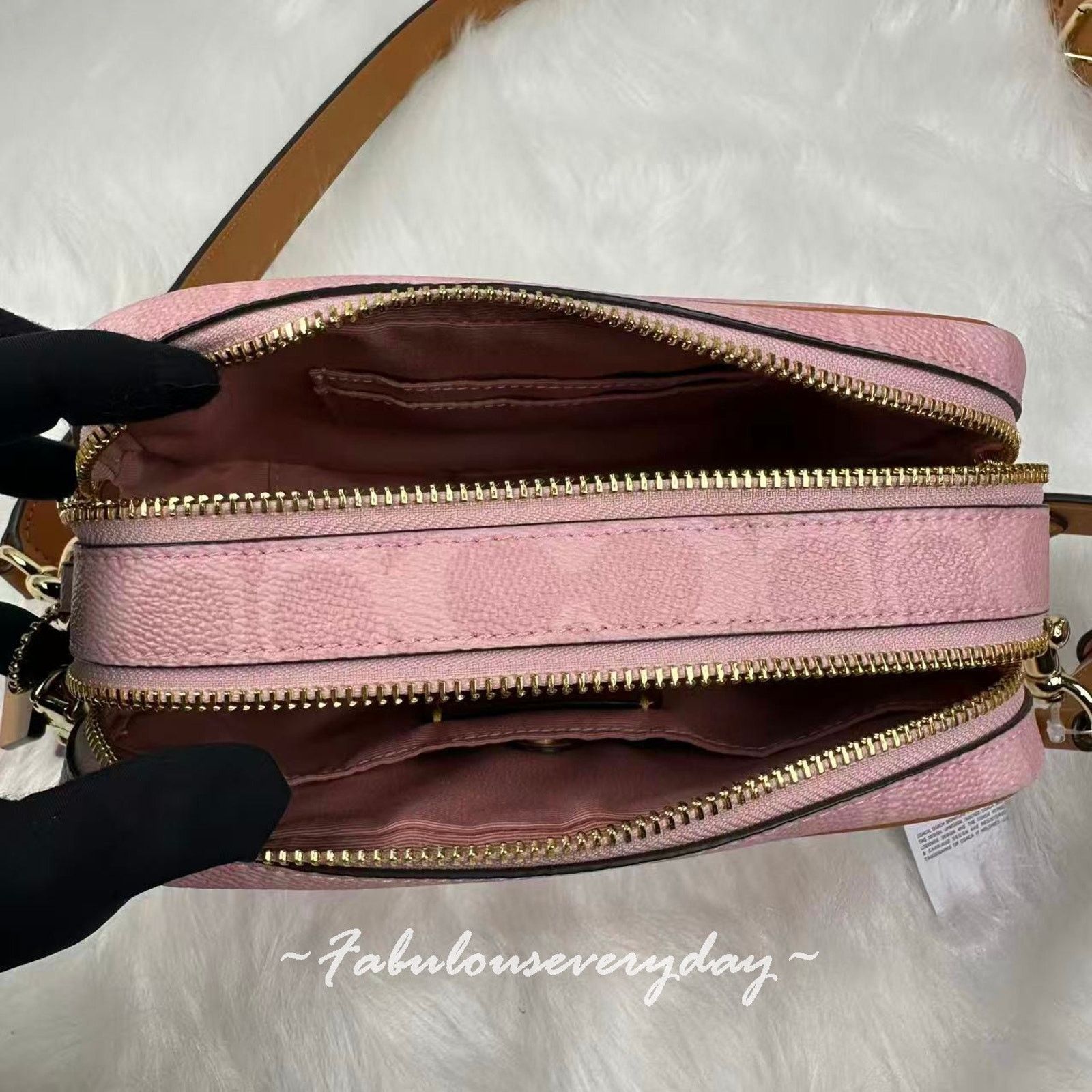 Coach Coach Mini Carey Crossbody Bag Sig Canvas Charms Powder Pink Size ONE SIZE - 8 Thumbnail
