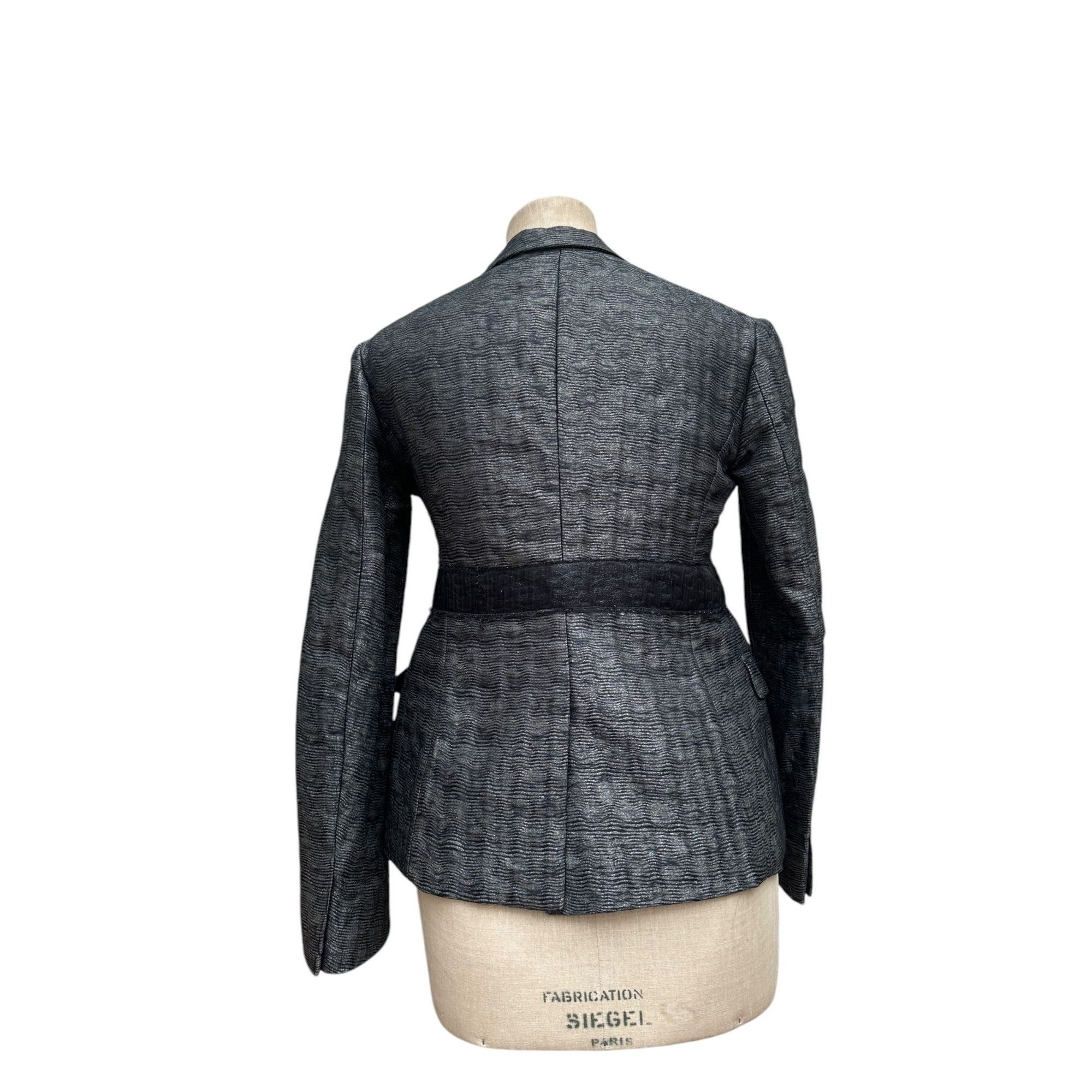 Miu Miu Grey Metallized Blazer Jacket Size M / US 6-8 / IT 42-44 - 5 Thumbnail