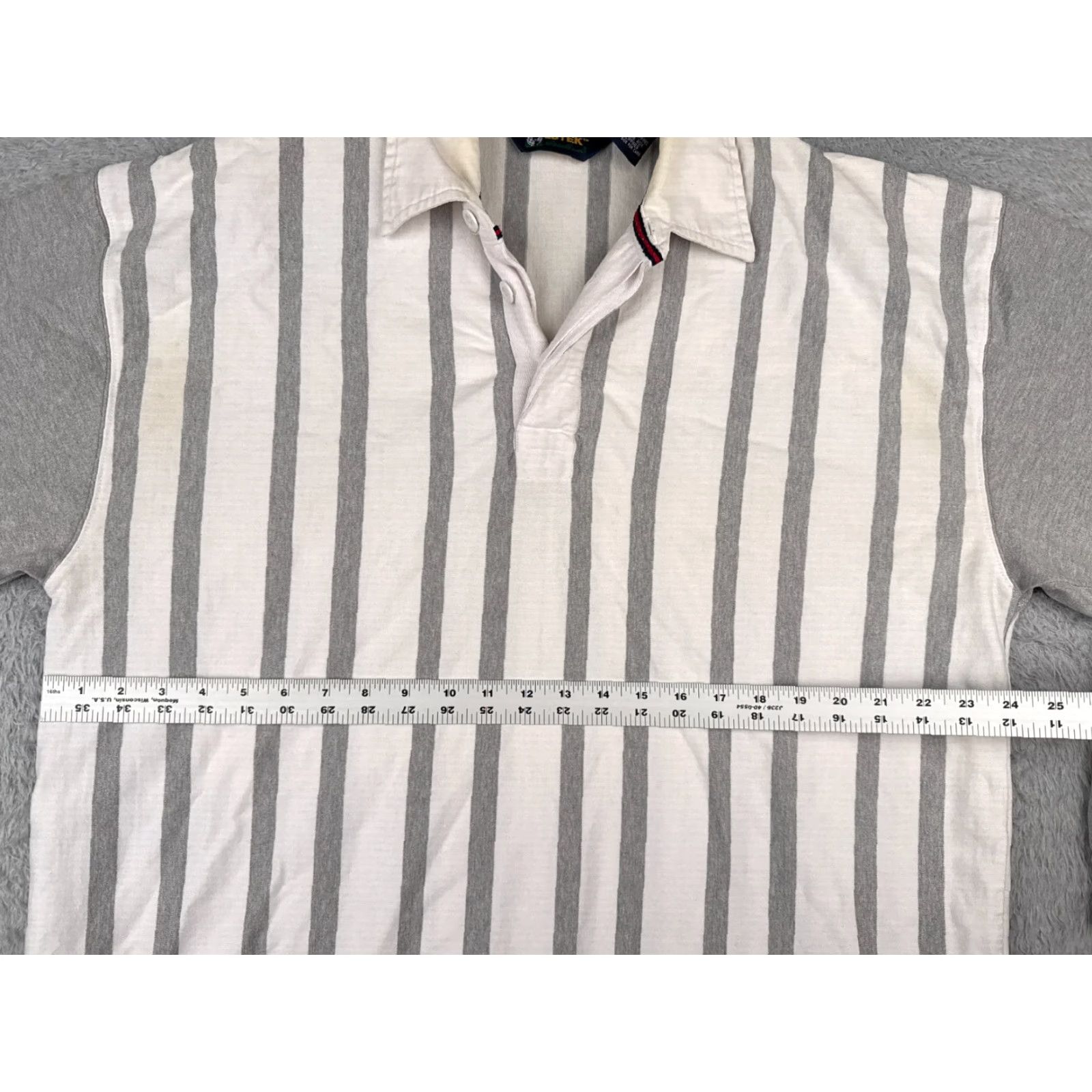 Eddie Bauer VINTAGE Eddie Bauer Polo Shirt Men XL Gray Stripe Long Sleeve Cotton Size US XL / EU 56 / 4 - 7 Thumbnail
