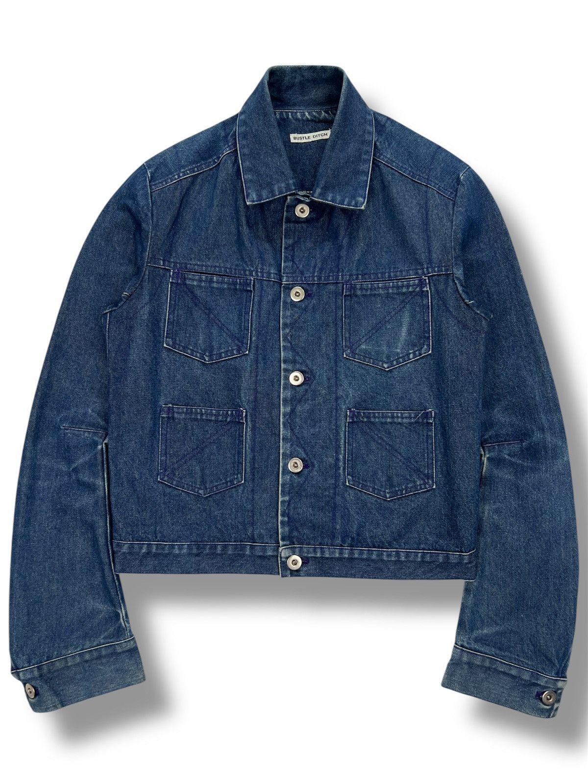 Vintage Bustle Ditch Dirty Distressed Denim Jacket