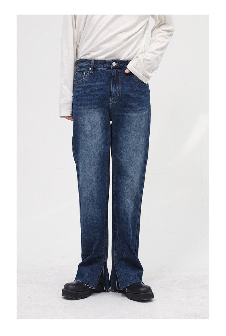 Japanese Brand × Jean Blue Washed Slit Straight Jeans Size US 32 / EU 48 - 1 Thumbnail