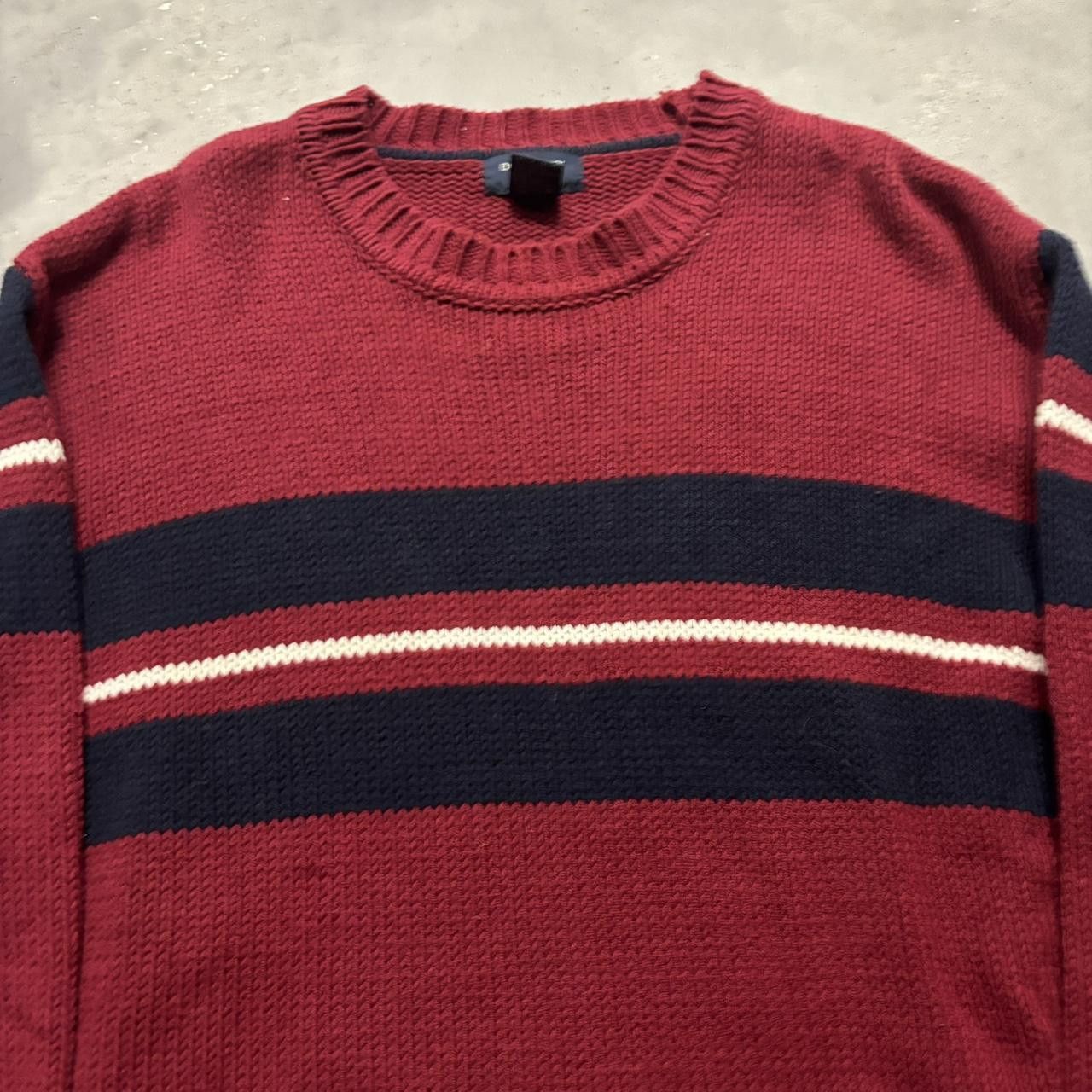 Japanese Brand × Vintage Crazy Vintage Y2K/2000s Grunge Red Striped Streetwear Baggy Skater Essential Sweater! Size US L / EU 52-54 / 3 - 2 Thumbnail