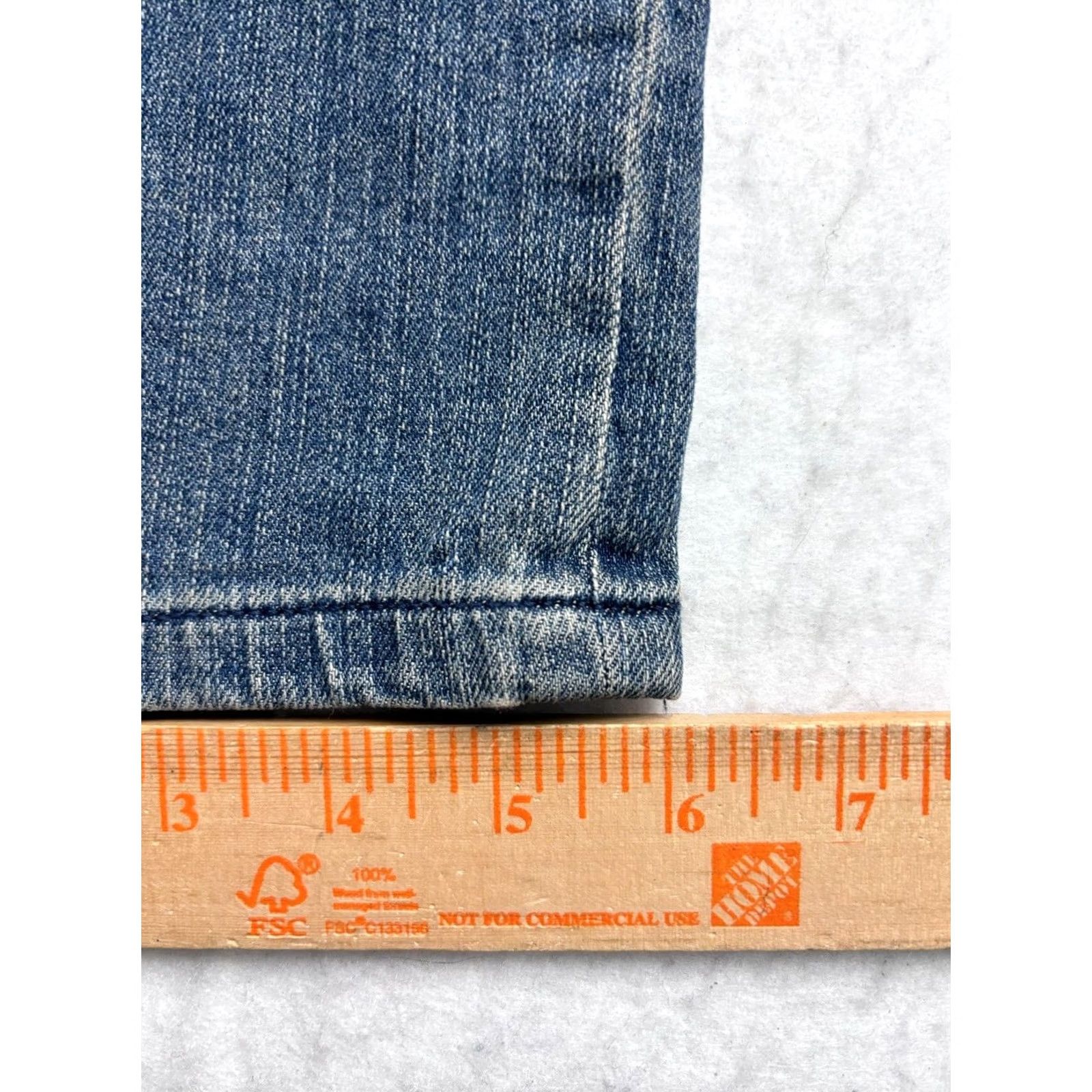 Denime VINTAGE Jackson Jeans Skinny Blue Denim Distressed Destroyed Wash Zip Button Mens 34x32 Size US 34 / EU 50 - 7 Thumbnail