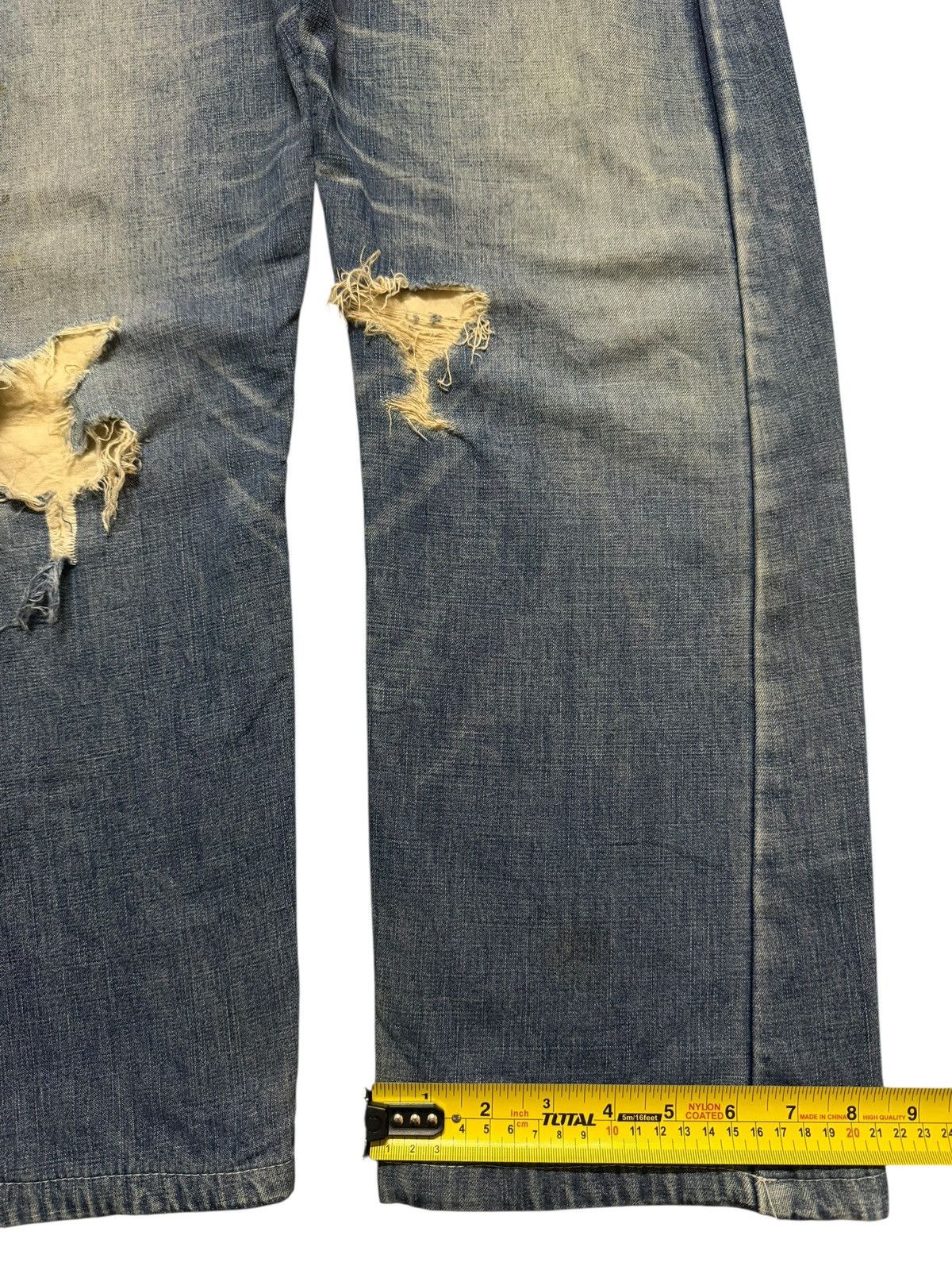 Norbit Vintage 90s Japan Norbit Blue Faded Wash Distressed Wide Leg Size US 31 - 14 Thumbnail