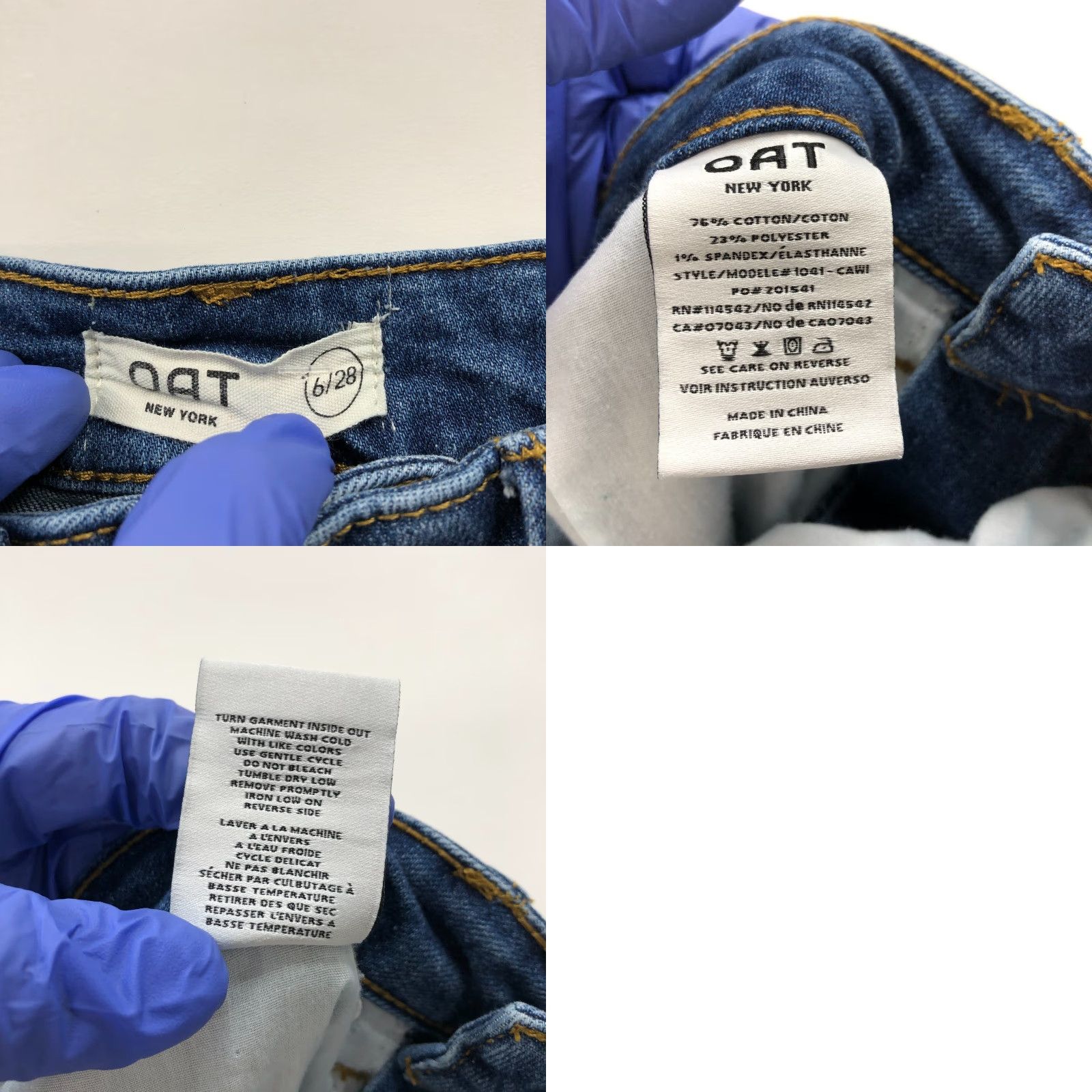 Vintage Oat New York Jeans Wide Leg 6/28 (Fit 28W 24L) High Rise Distressed Cut Off 28W 24L Blue Denim Jeans Size 28" / US 6 / IT 42 - 8 Thumbnail