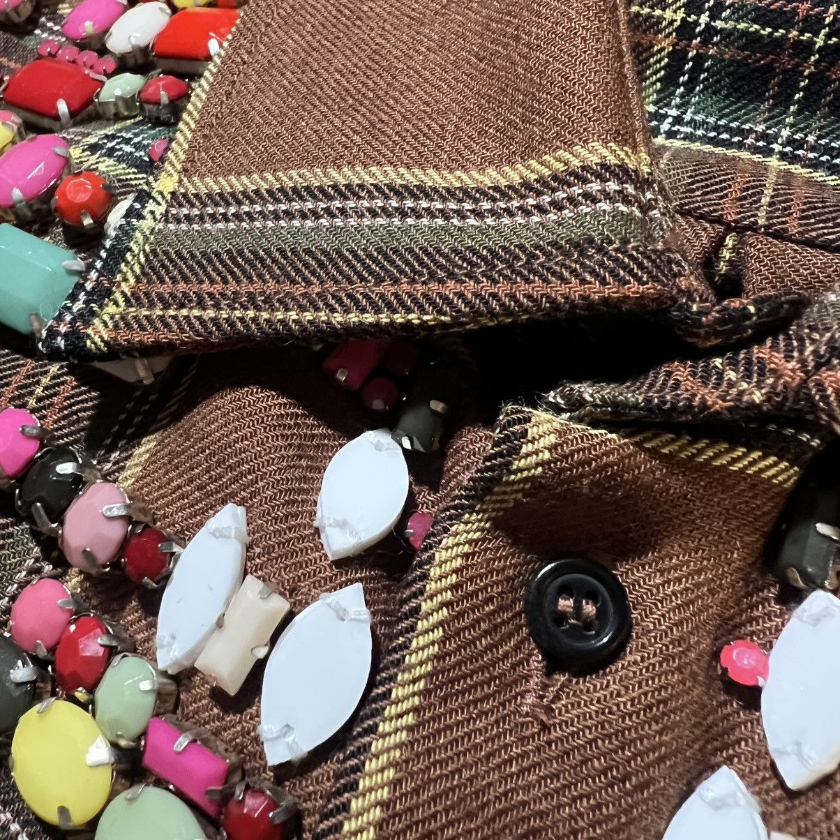 Dsquared2 Dsquared2 Brown Flannel Jacket Embellished Jewels Size US M / EU 48-50 / 2 - 9 Thumbnail