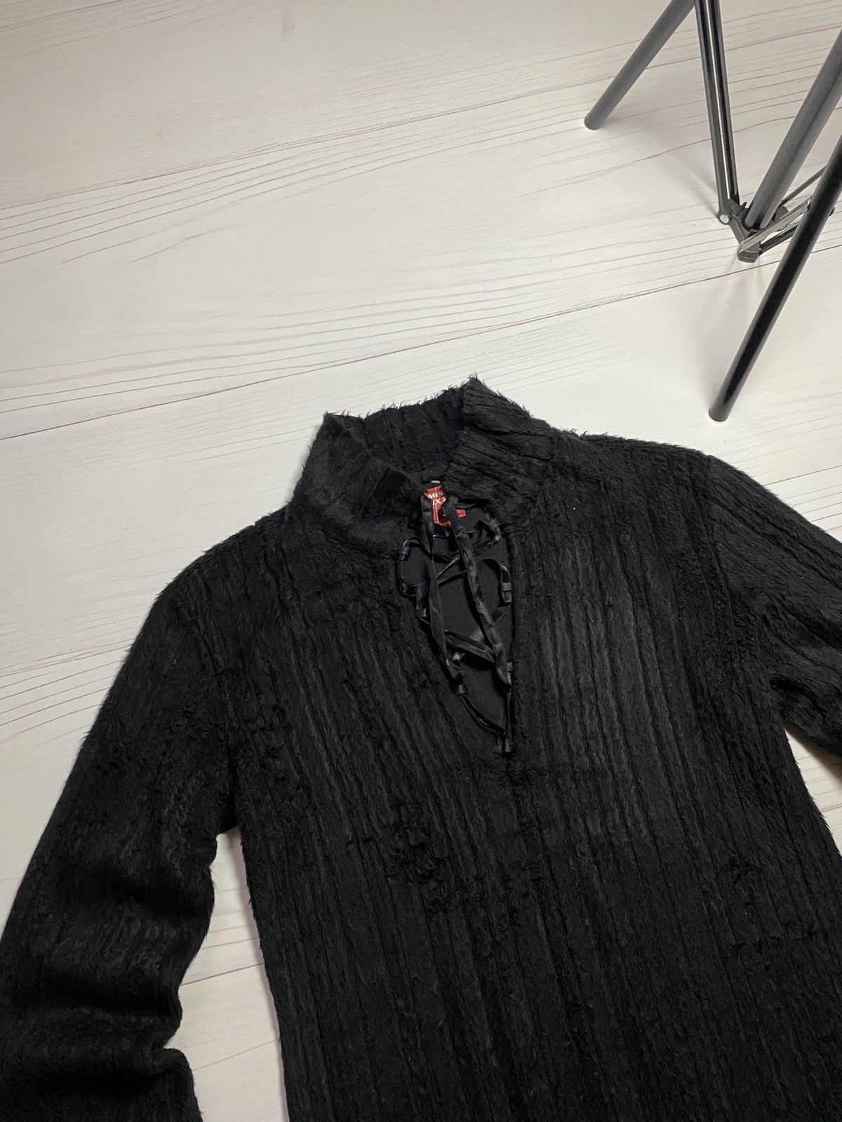 Miss Sixty Vintage Miss Sixty faux mohair Fuzzy Lace-Up Knit Sweater Size L / US 10 / IT 46 - 6 Thumbnail