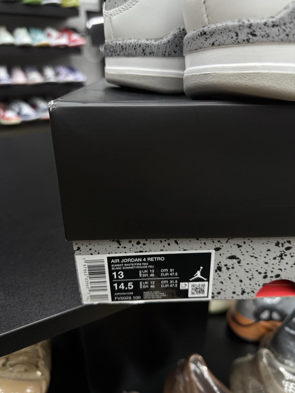 Nike Size 13 - Nike Air Jordan 4 Retro White Cement 2025 New Size US 13 / EU 46 - 12 Thumbnail
