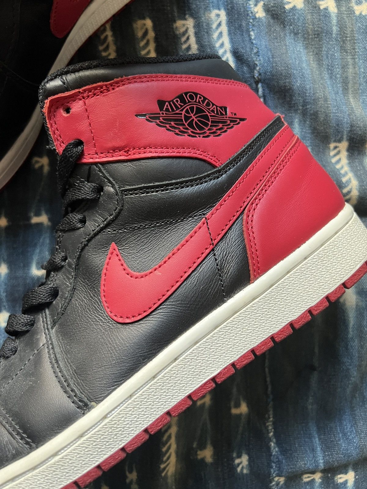 Nike Nike Air Jordan 1 High Retro OG 2013 Bred Size US 10.5 / EU 43-44 - 5 Thumbnail