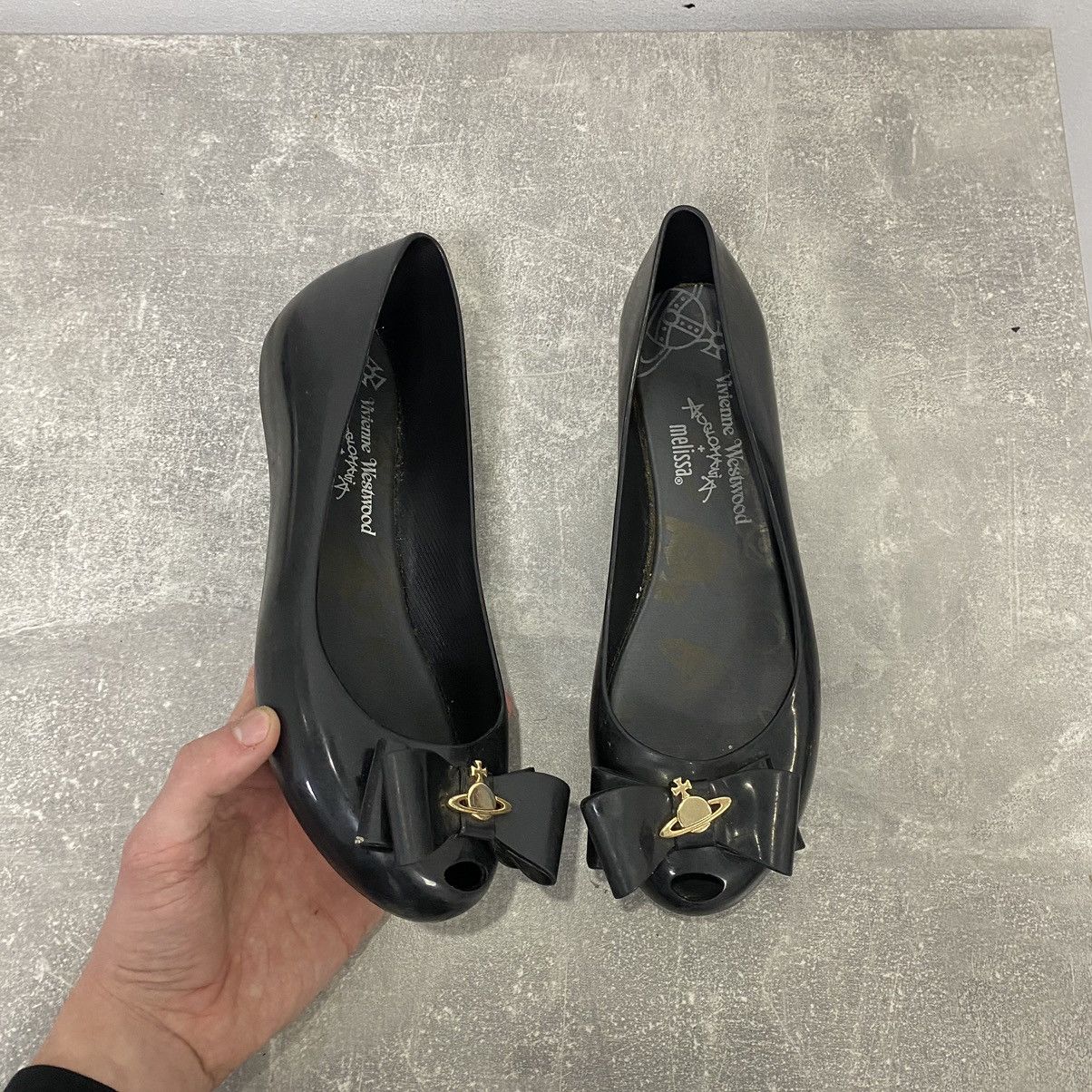 Melissa × Vivienne Westwood Vivienne Westwood × Melissa Anglomania Black Ballet Flats 38 Size US 10 / IT 40 - 1 Thumbnail