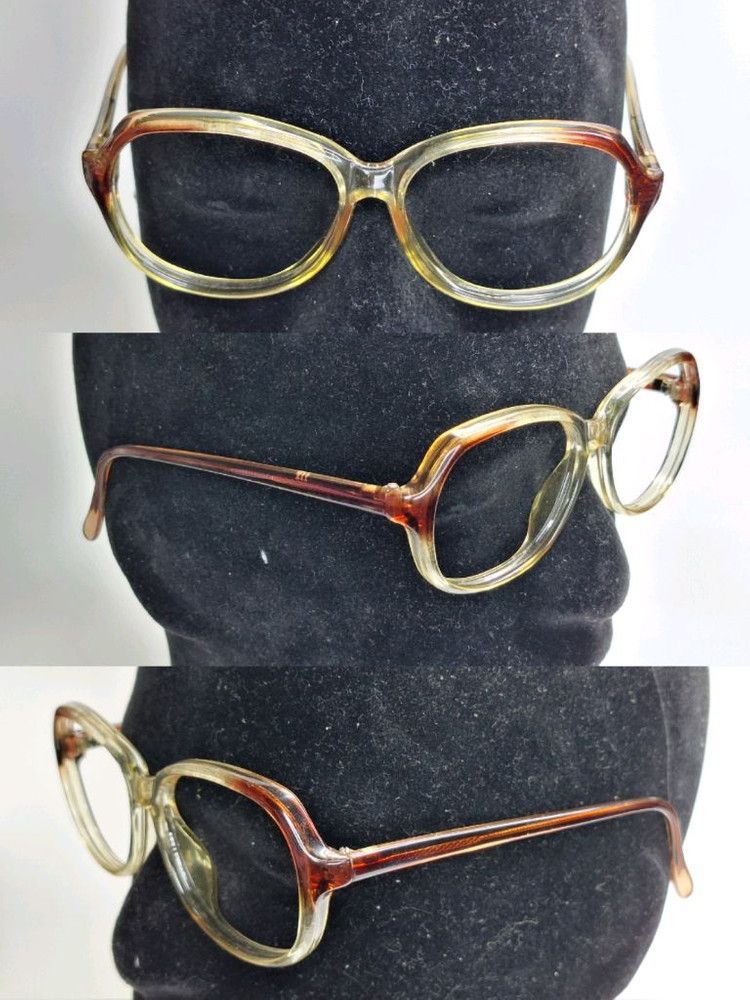 Other 90s Japan Vintage Model 116 Champagne Yellow Glasses Frame Size ONE SIZE - 9 Thumbnail
