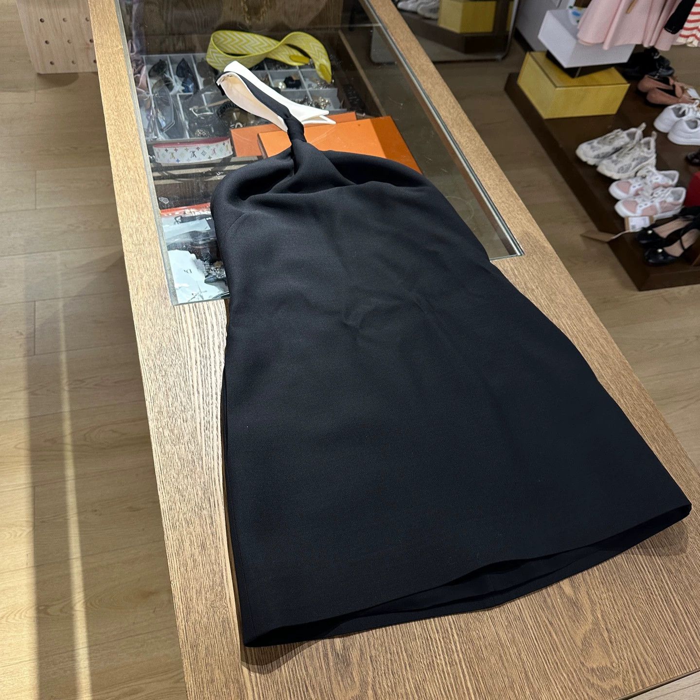 VALENTINO one-shoulder sleeveless wool dress 38