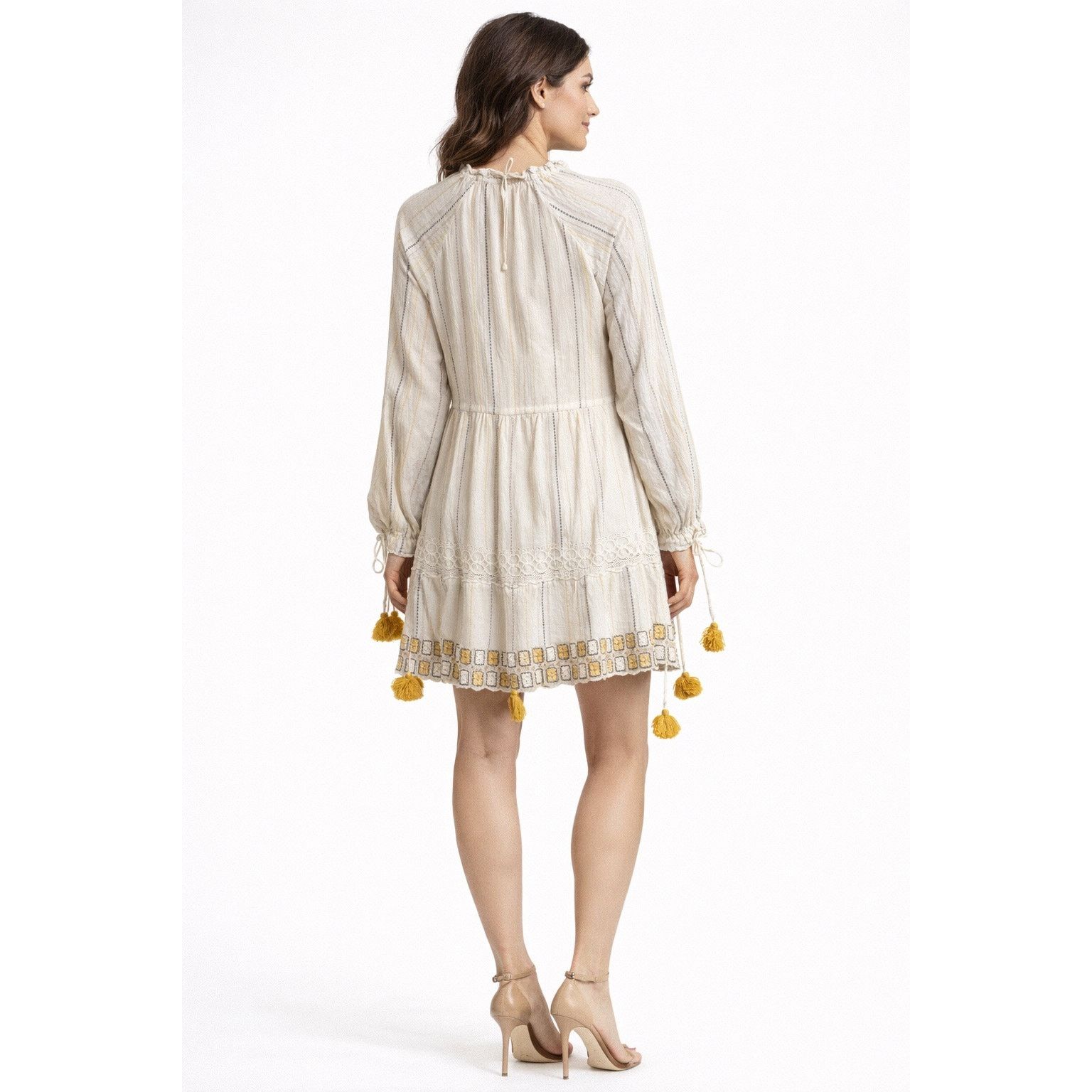 Hemant & Nandita Hemant Nandita Embroidered Tassel Mini Dress Women S - F019 Size S / US 4 / IT 40 - 2 Thumbnail
