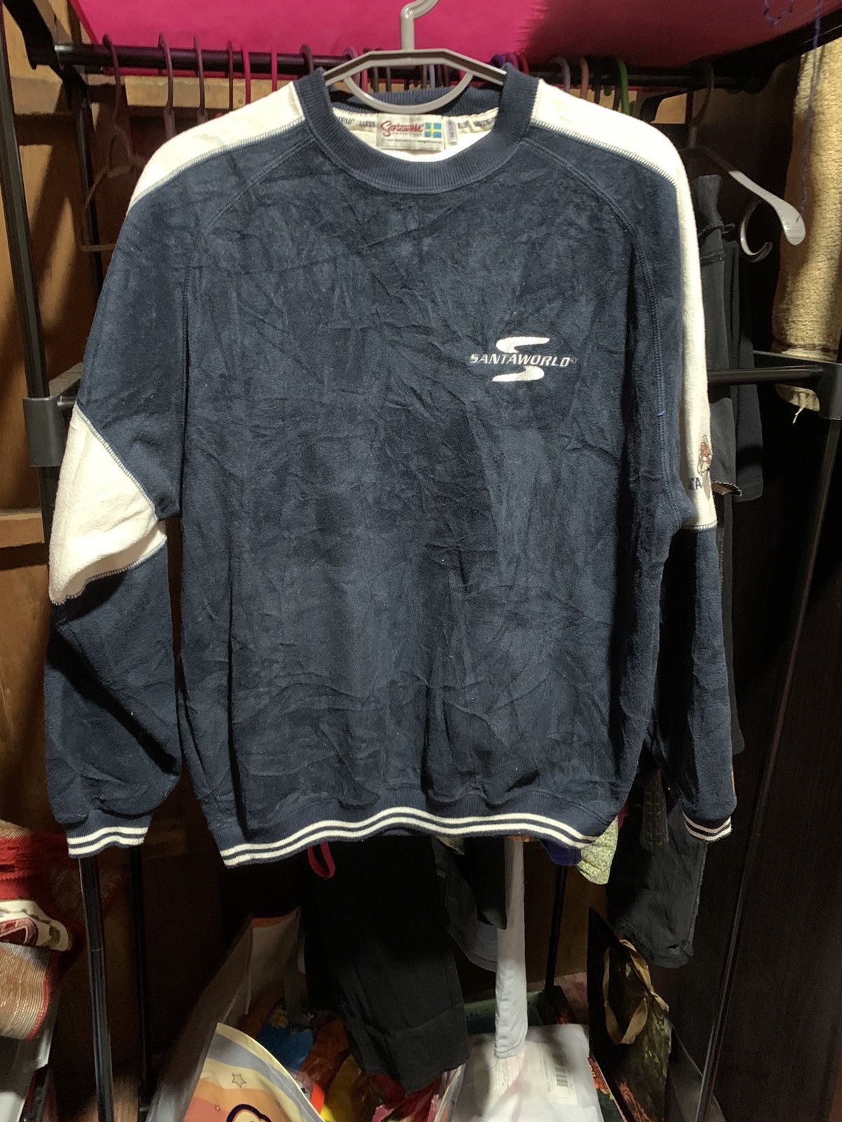 Vintage Santa World Crewneck Sweatshirt Fleece