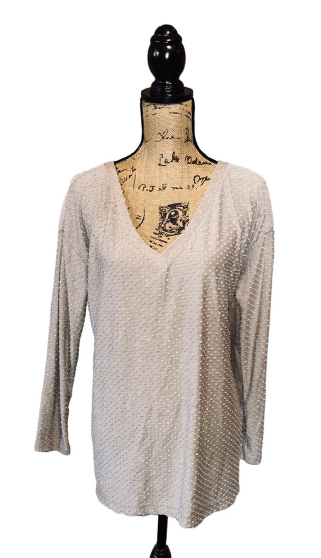 Other Womens Viamor Taupe Polka Dot Long Tunic Size M Size M / US 6-8 / IT 42-44 - 1 Thumbnail
