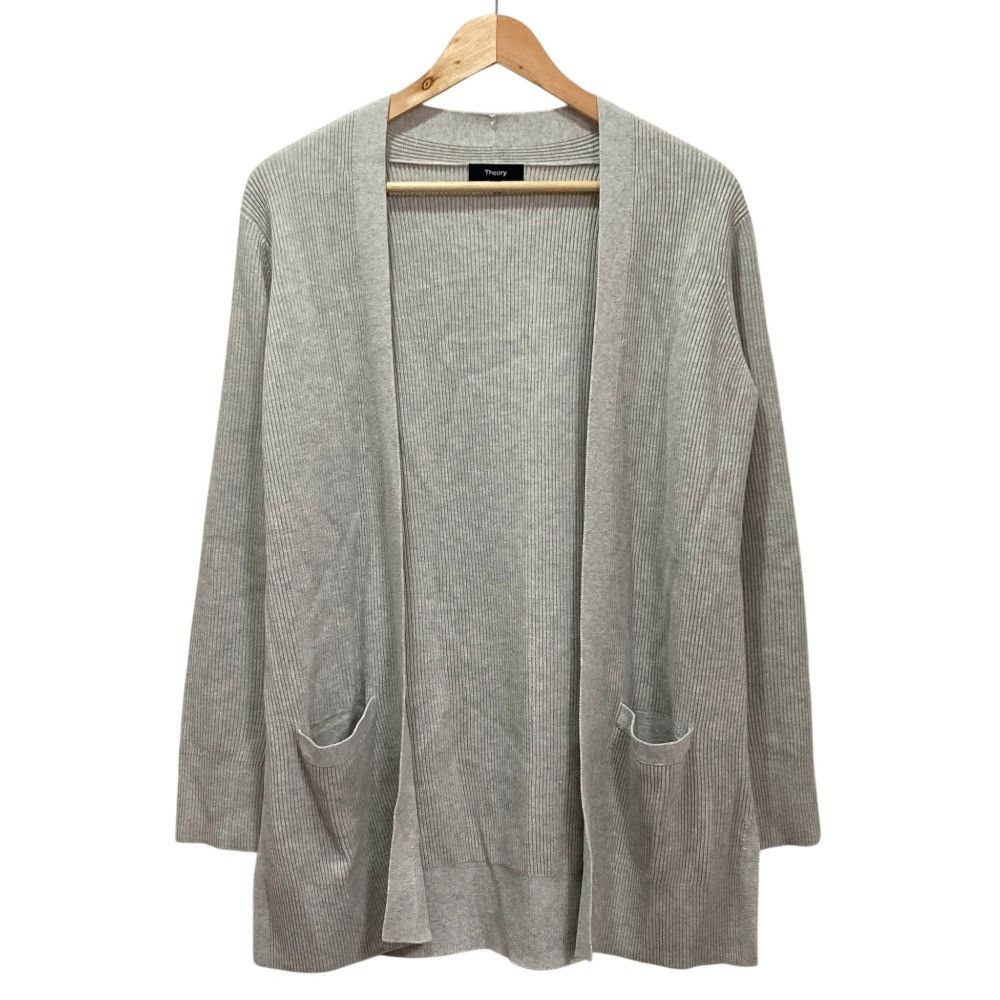 Theory Theory Theory STAPLE COTTON 2 Rib Long Cardigan Textile Tops DUTY FREE for USA Size ONE SIZE - 1 Thumbnail