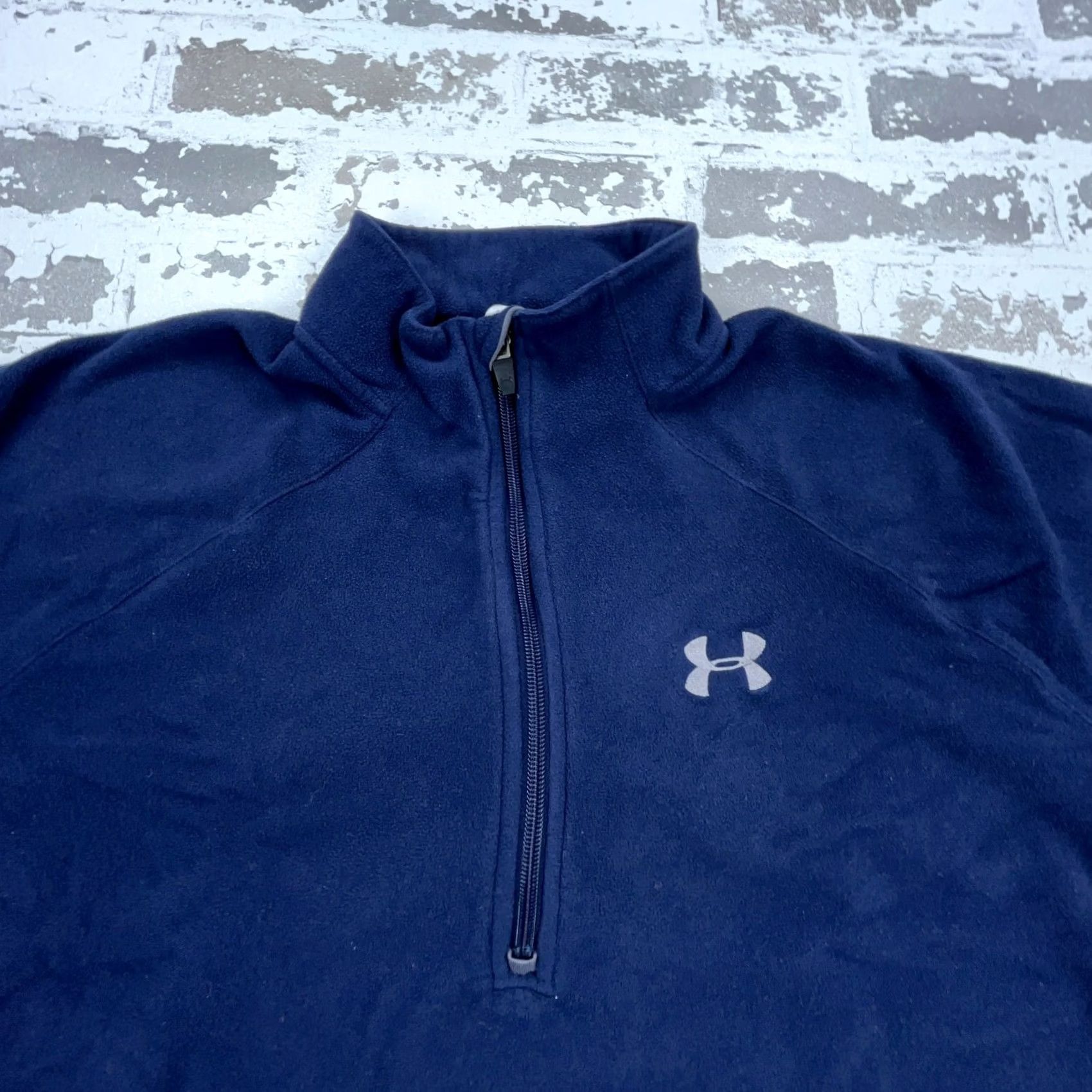 Under Armour Under Armour Sweater Men Large Blue Gray Pullover Half Zip Fleece Sweatshirt Size US L / EU 52-54 / 3 - 3 Thumbnail