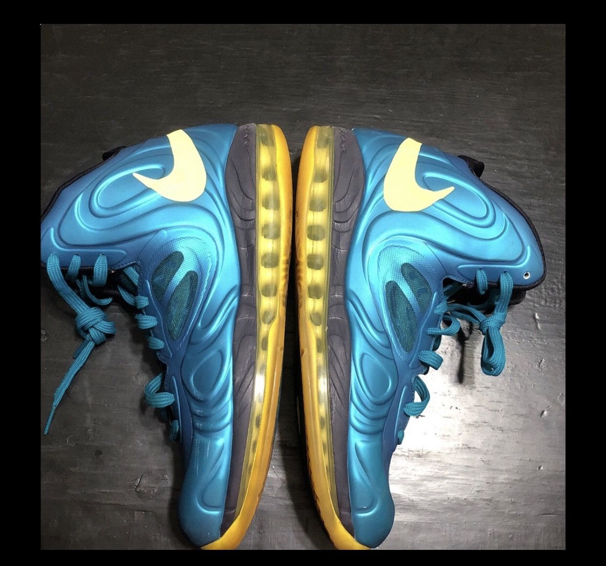 Nike NIKE HYPERPOSITE TEAL BLUE AND YELLOW HIGH TOPS MENS 9.5 Size US 9.5 / EU 42-43 - 7 Thumbnail