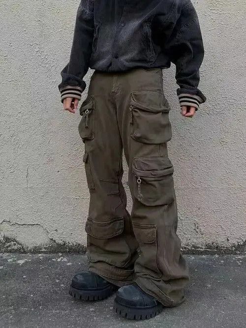 High Sport × Japanese Brand × Jean Heavy Duty Multi-Pocket Paratrooper Workwear Casual Pants Size US 32 / EU 48 - 4 Thumbnail