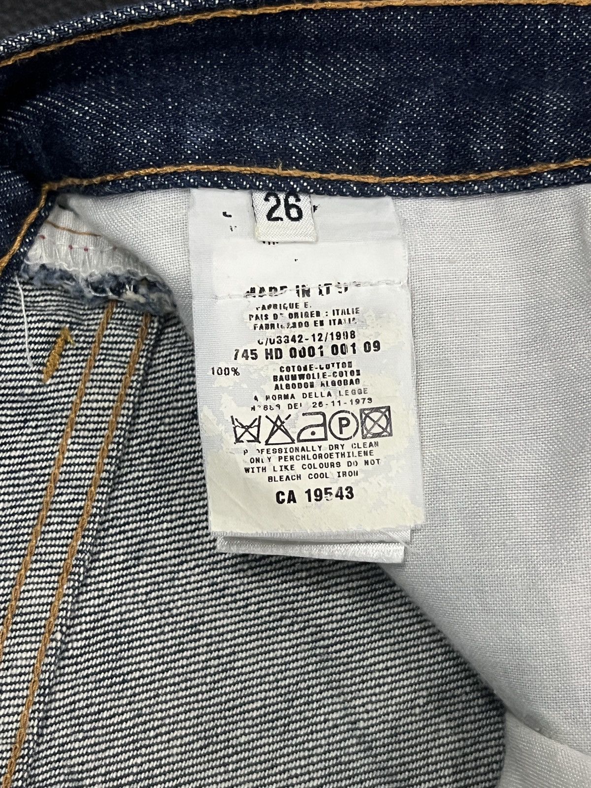 Helmut Lang Helmut Lang 1998 “Italian Cut” Straight Leg Raw Denim Jeans Size US 26 / EU 42 - 13 Thumbnail