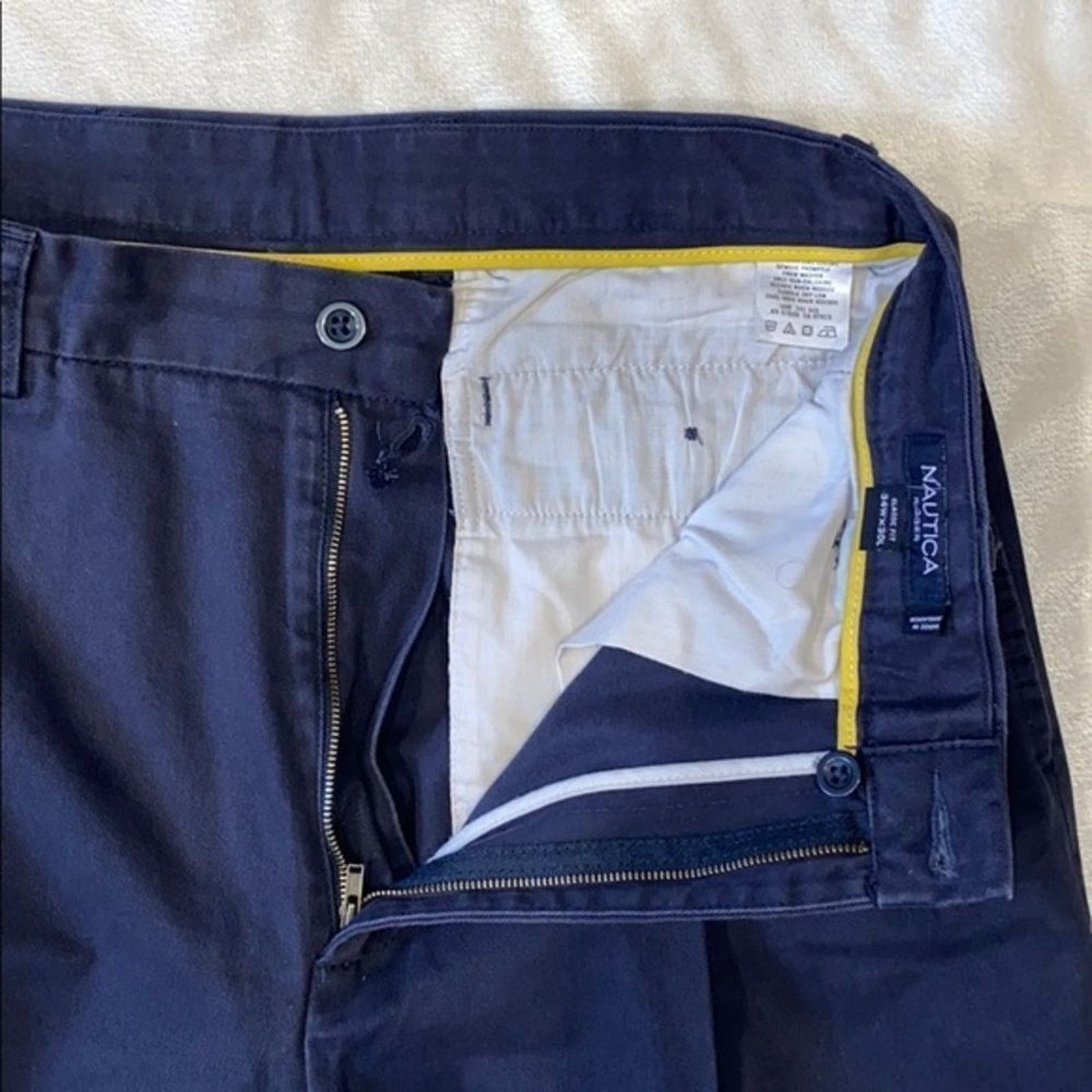 Nautica Nautica Navy Blue Chinos Trouser | Sz 34W x 30L Size US 34 / EU 50 - 4 Thumbnail