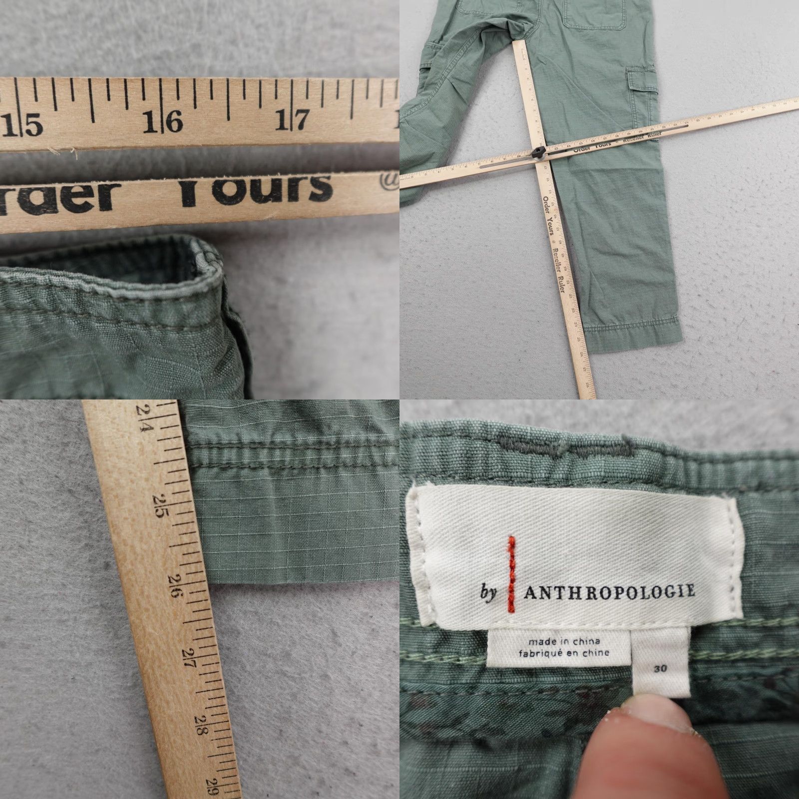 Anthropologie Anthropologie Pants Womens 30 Green Cargo Utility Ripstop Straight Cropped Boho Size 30" / US 8 / IT 44 - 8 Thumbnail