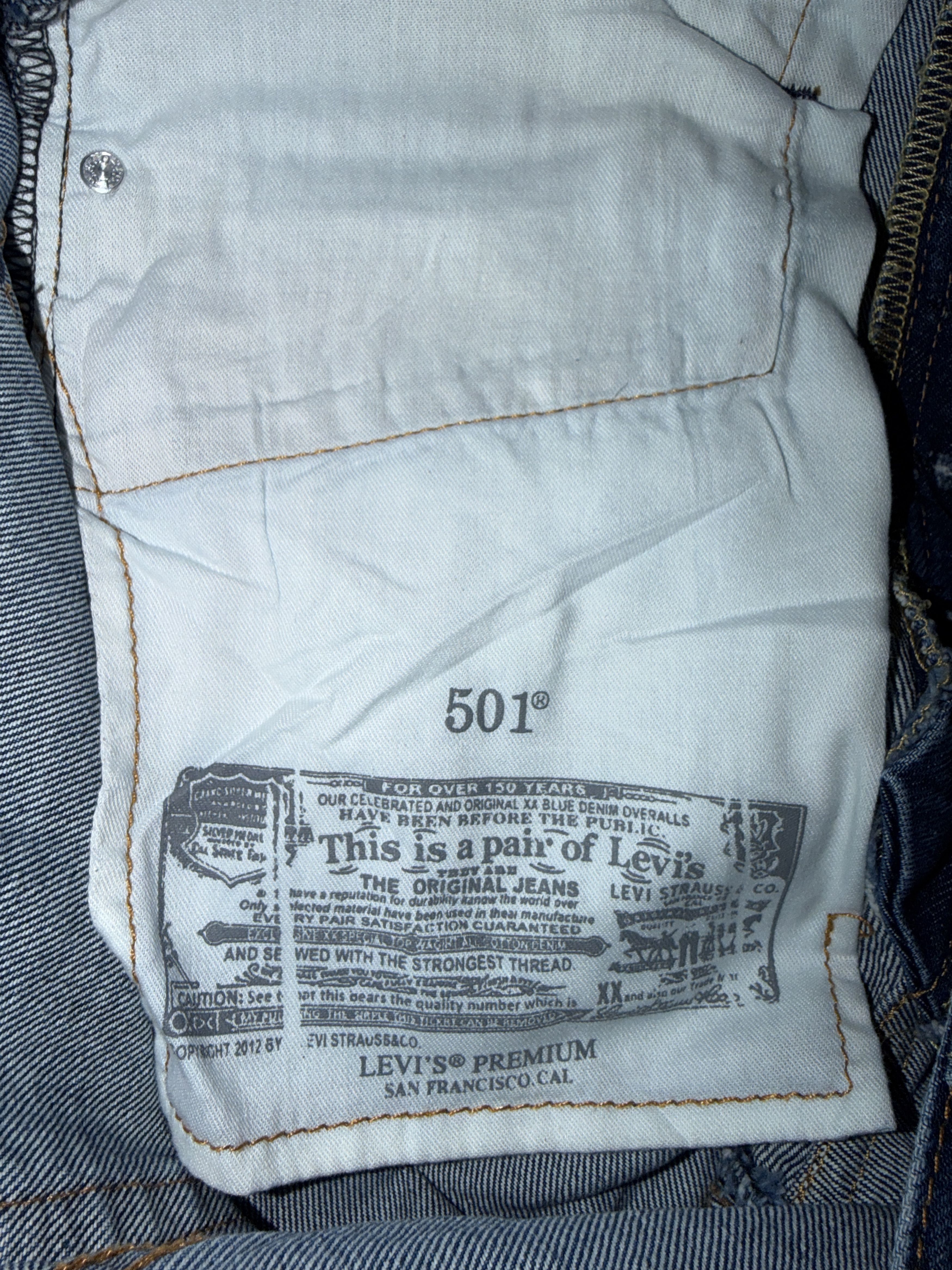 Levi's Levi's Premium 501 Original STRAIGHT LEG Jean Men 34x32 Blue Size US 34 / EU 50 - 7 Thumbnail