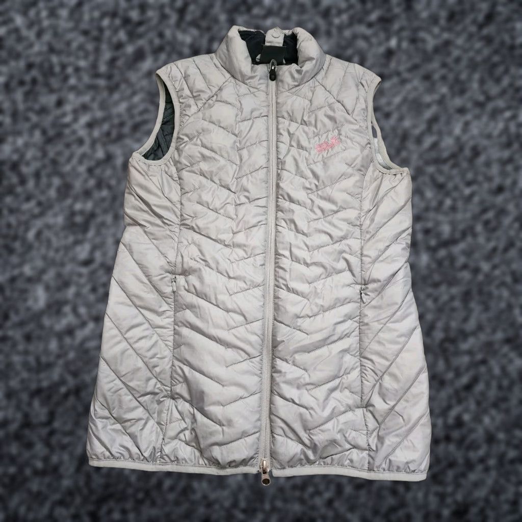 Jack Wolfskin Womens Jack Wolfskin Vest - Packable Puffer Zip Gray Stormlock - S - Sleeveless - Quilted - Lightweight - Regular - Gray - Women - Vest Size S / US 4 / IT 40 - 1 Thumbnail