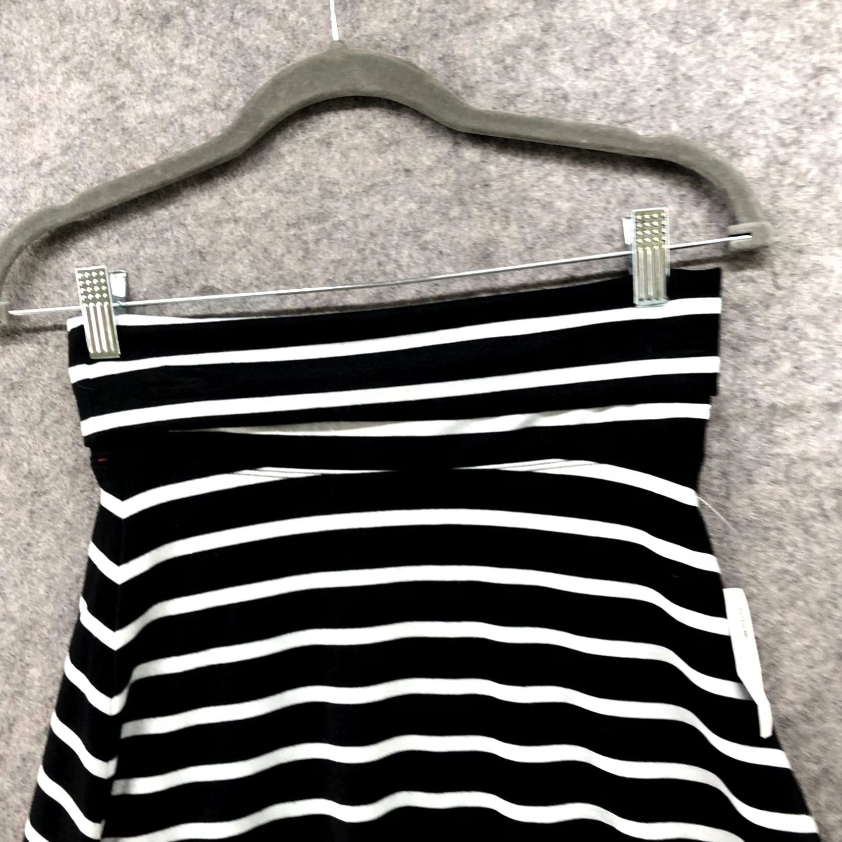 Old Navy NWT Old Navy Skirt XS Black White Stripe Pull On Flare Short A-Line Womens Size 26" / US 2 / IT 38 - 3 Thumbnail