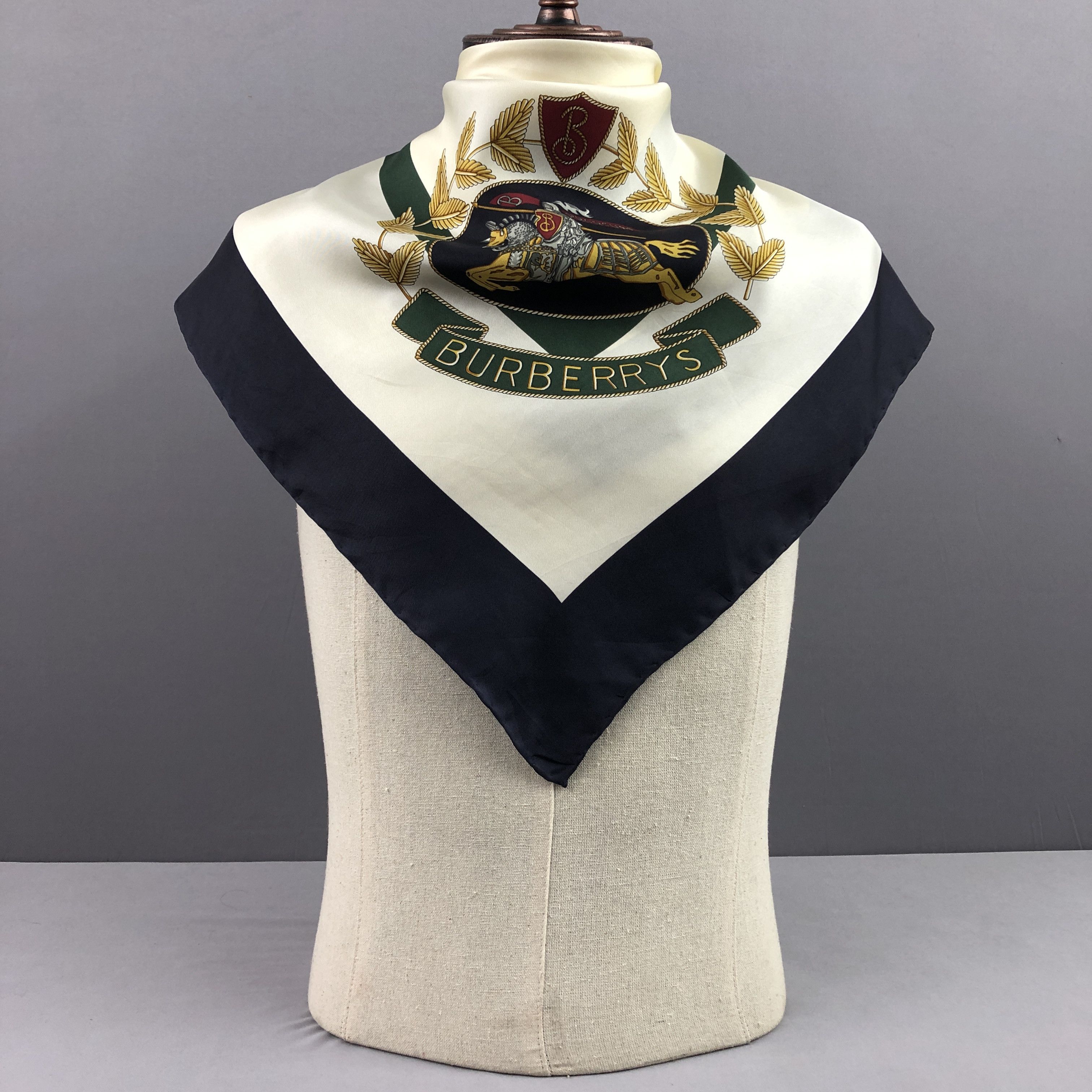 Burberry × Vintage Vintage Burberry SILK Scarf Twill Stole Wraps Scarves Size ONE SIZE - 4 Thumbnail