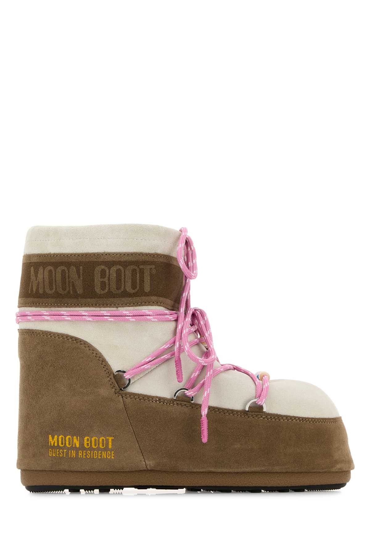 Moon Boot Two-Tone Suede Moon Boots X Guest In Residence Icon Low Ankle Boots Size US 10 / IT 40 - 1 Thumbnail
