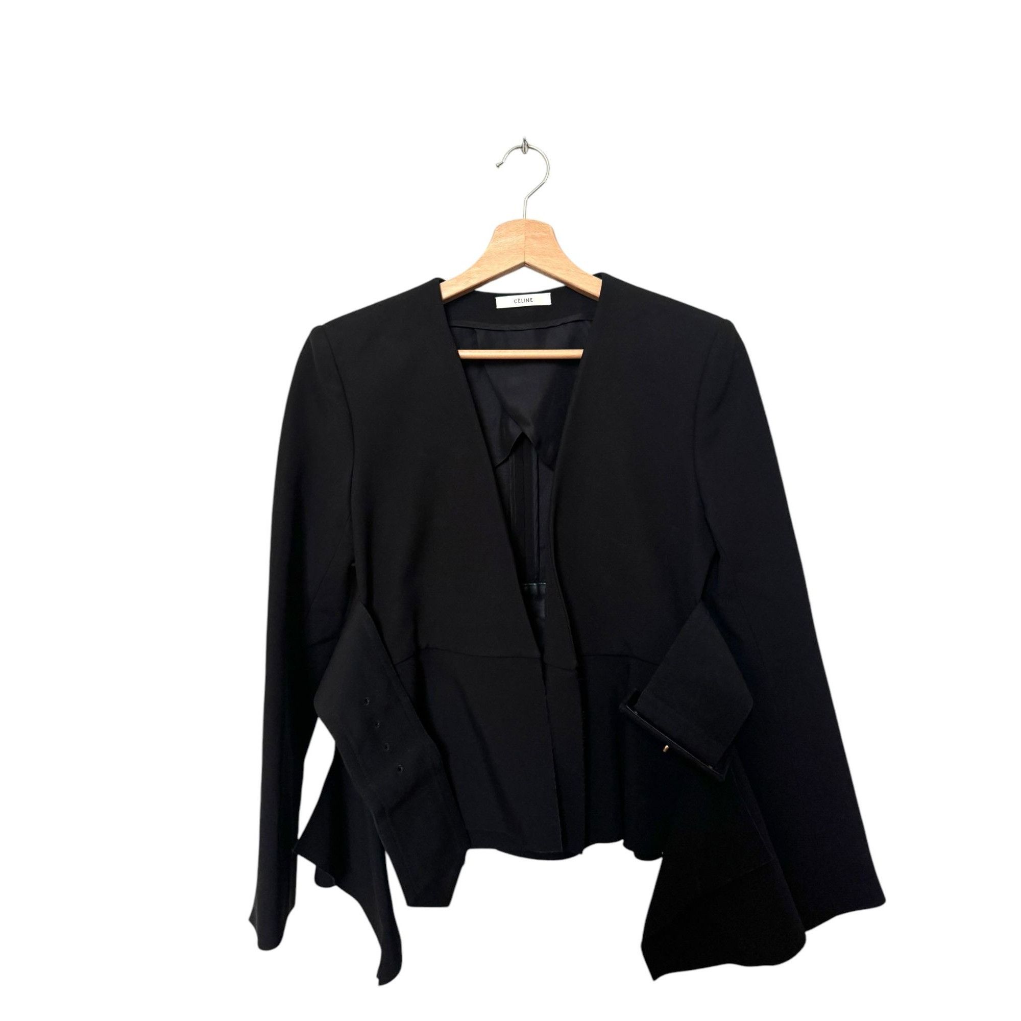 Celine Phoebe Philo Black Viscose Silk Insane Jacket Size XS / US 0-2 / IT 36-38 - 3 Thumbnail