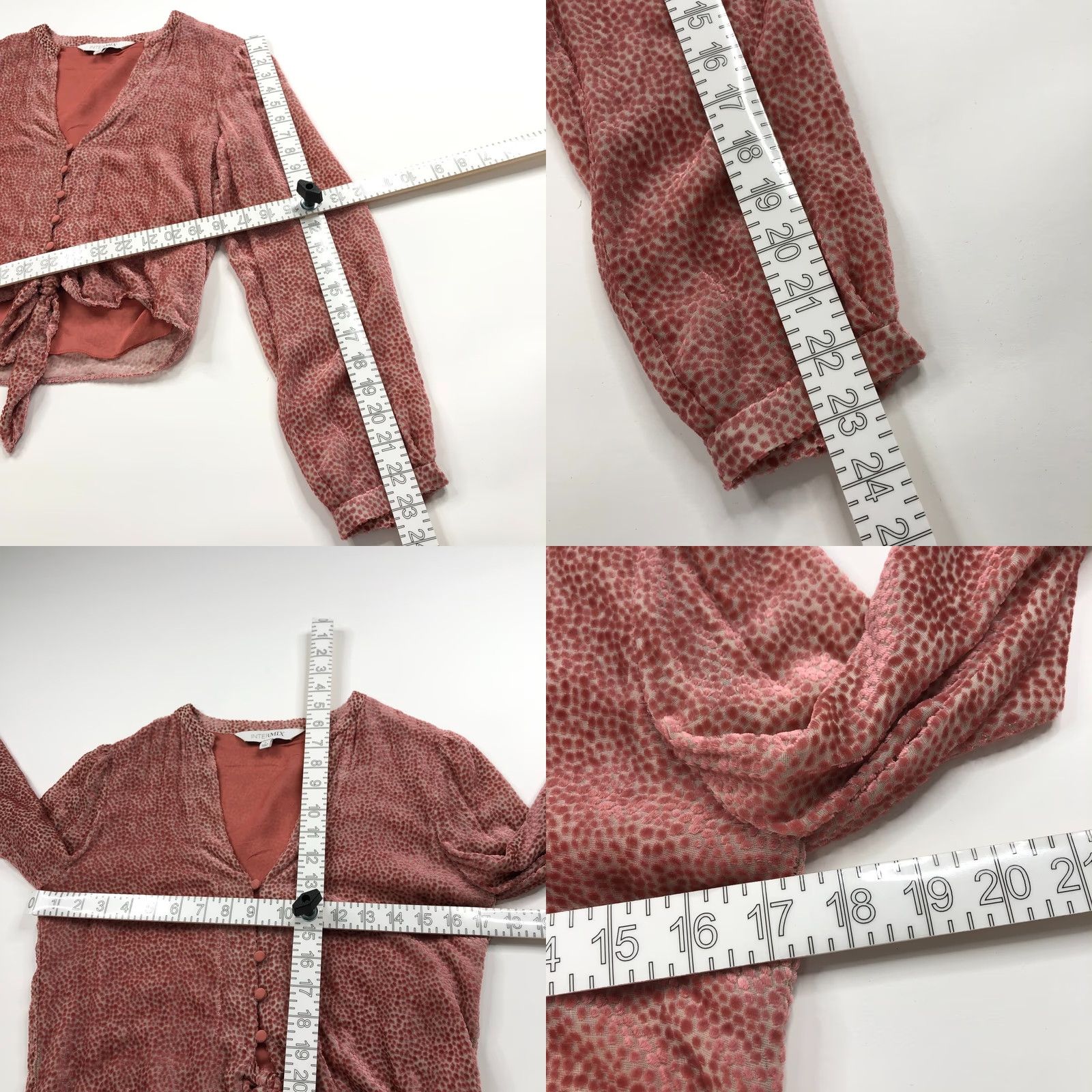 Vintage Intermix Blouse Silk Blend Peasant Button Top Pink S Small Women Long Sleeve V-Neck Casual Size S / US 4 / IT 40 - 8 Thumbnail
