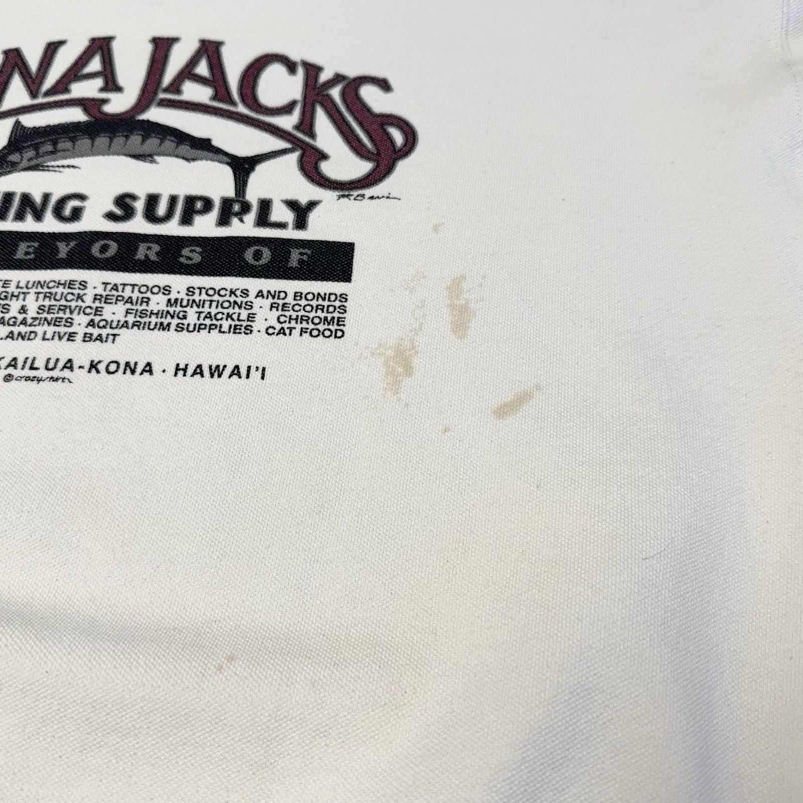Vintage Vintage 90s Crazy Shirt Sweatshirt Kona Jacks Fishing White Size US L / EU 52-54 / 3 - 10 Thumbnail