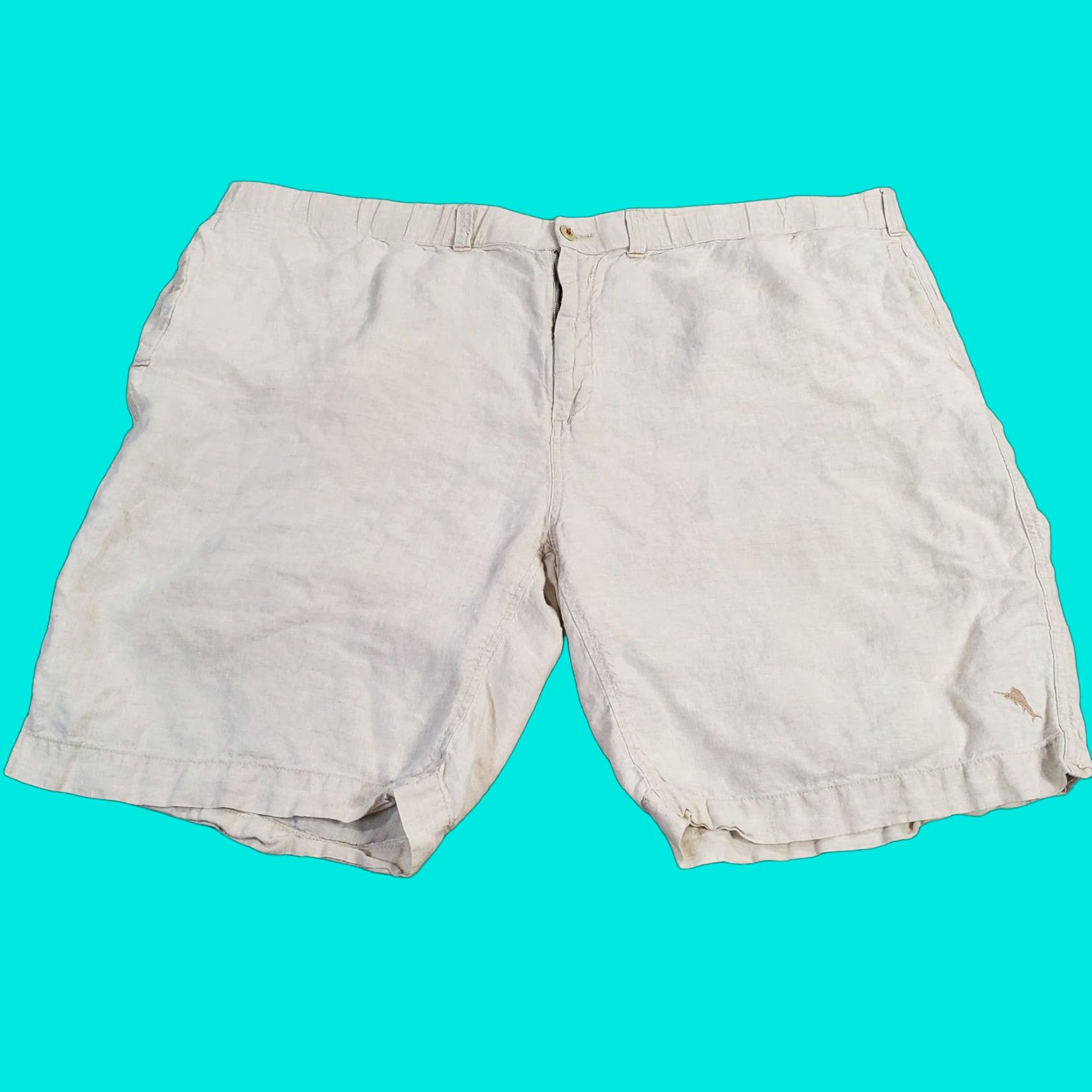 Tommy Bahama Tommy Bahama Relax Linen Shorts Mens 3XB Beige Chinos Flat Front Lightweight Big & Tall Casual Outdoor Pockets Logo Linen Size US 34 / EU 50 - 1 Thumbnail