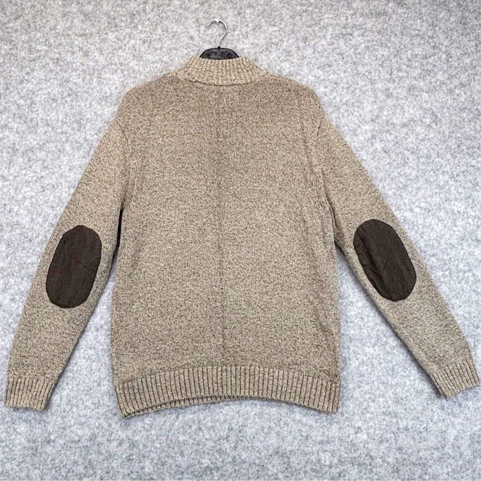 Chaps Chaps Jumper Mens Large Button Neck Oatmeal Brown Elbow Patch Knit Pullover Size US L / EU 52-54 / 3 - 2 Thumbnail