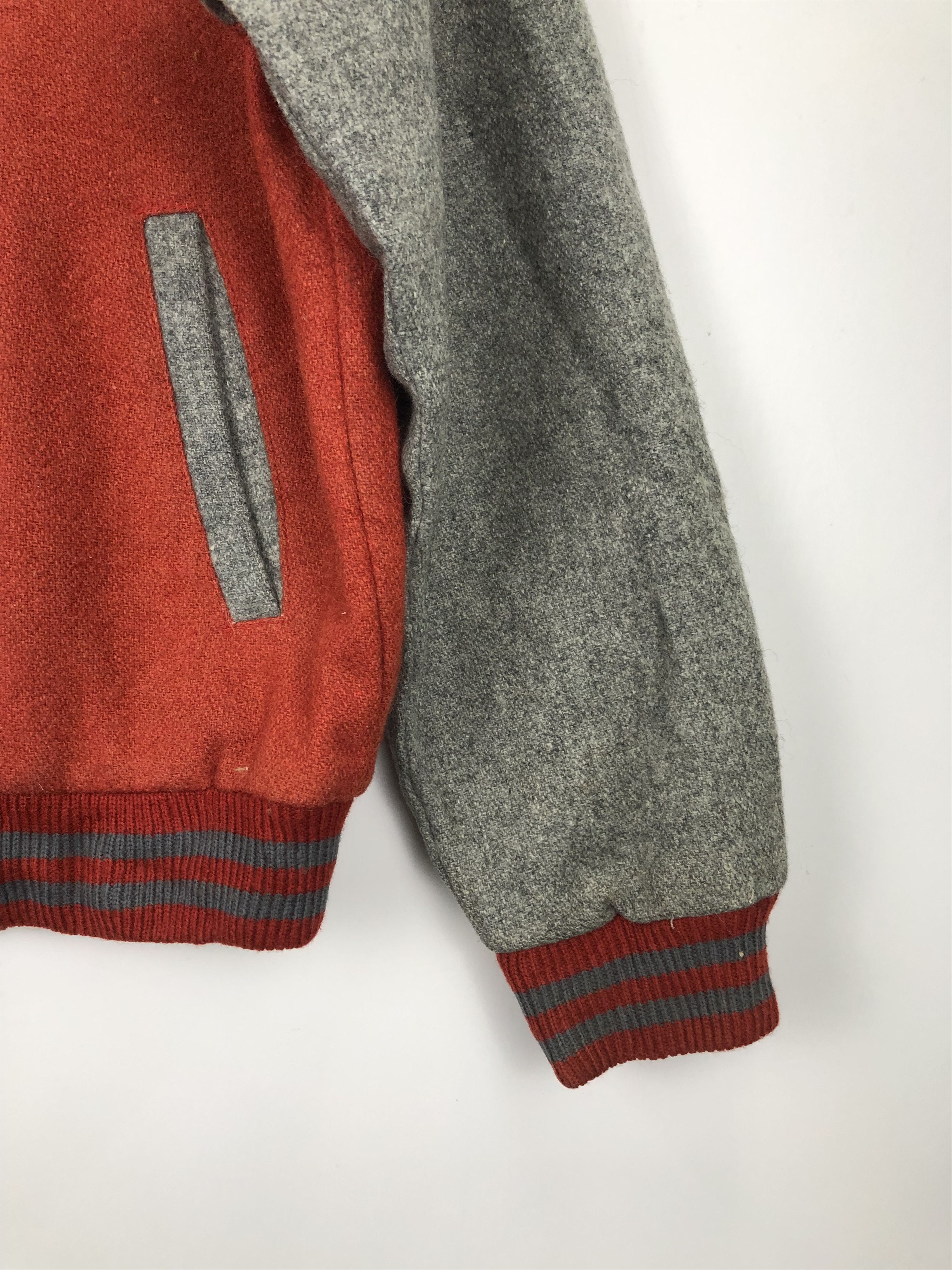 Japanese Brand Vintage 90s Japanese Brand Wool Varsity Jacket Red V0406 Size US M / EU 48-50 / 2 - 5 Thumbnail