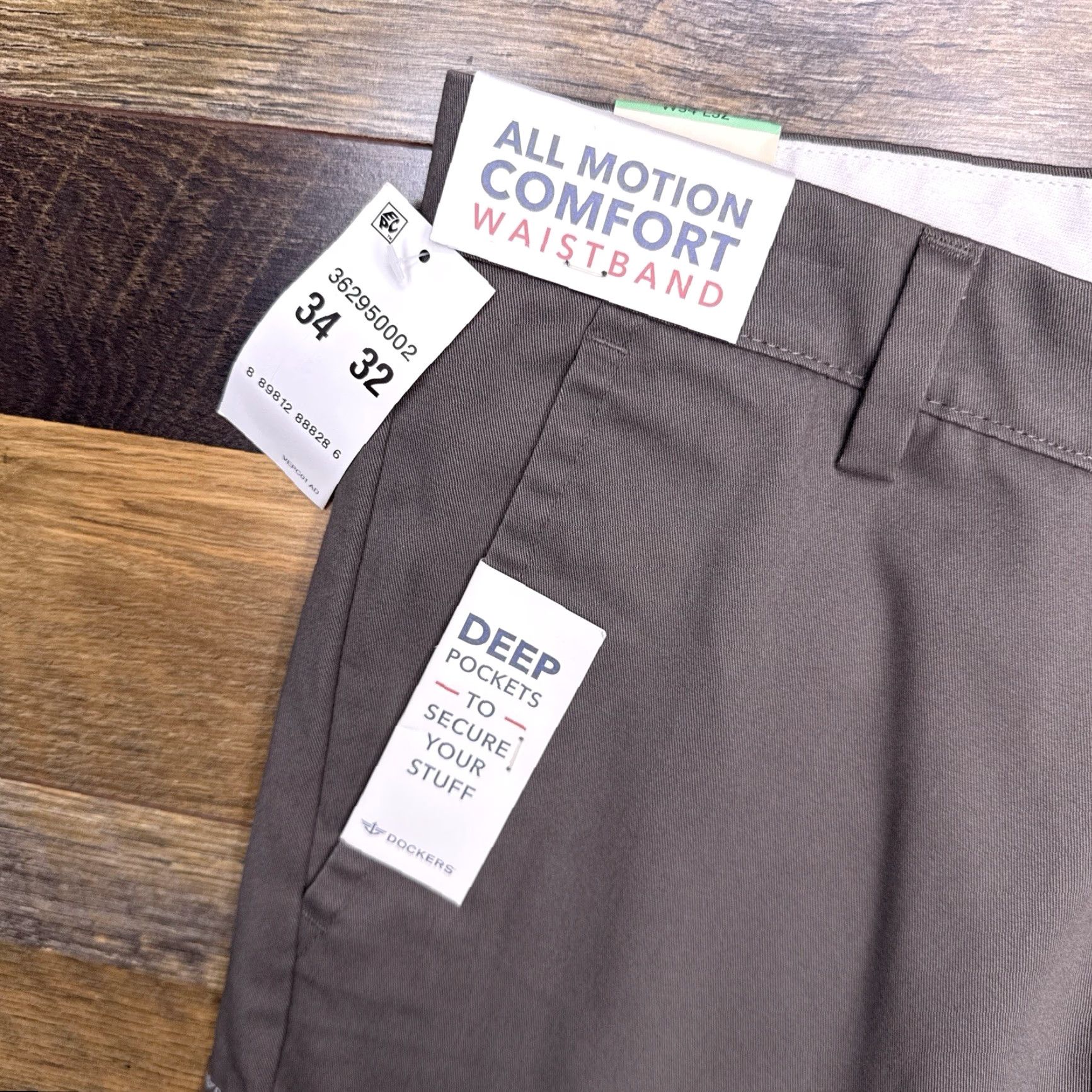 Dockers Dockers Slim Pants Mens 34x32 Khaki Stretch Twill Cotton Blend Flat Front Tapered Preppy Casual Workwear New Size US 34 / EU 50 - 5 Thumbnail