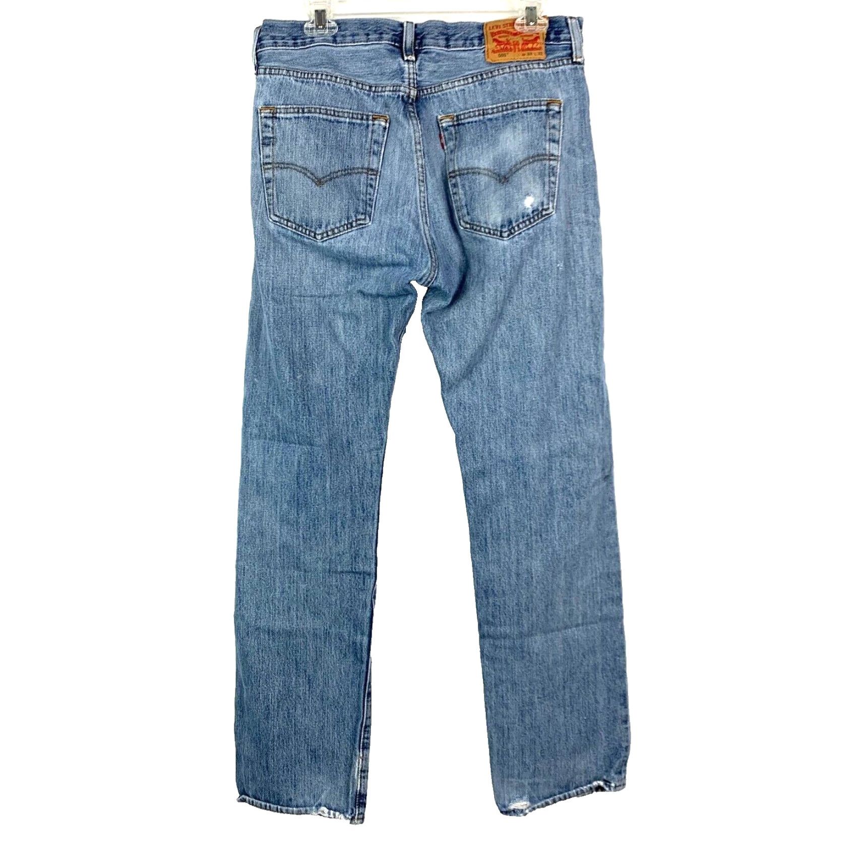 Levi's Levi's 501 Jeans Regular Bootcut Mens Denim Cotton Blue Medium 33 x 32 Inseam 32 Button Fly N/A Size US 33 - 4 Thumbnail