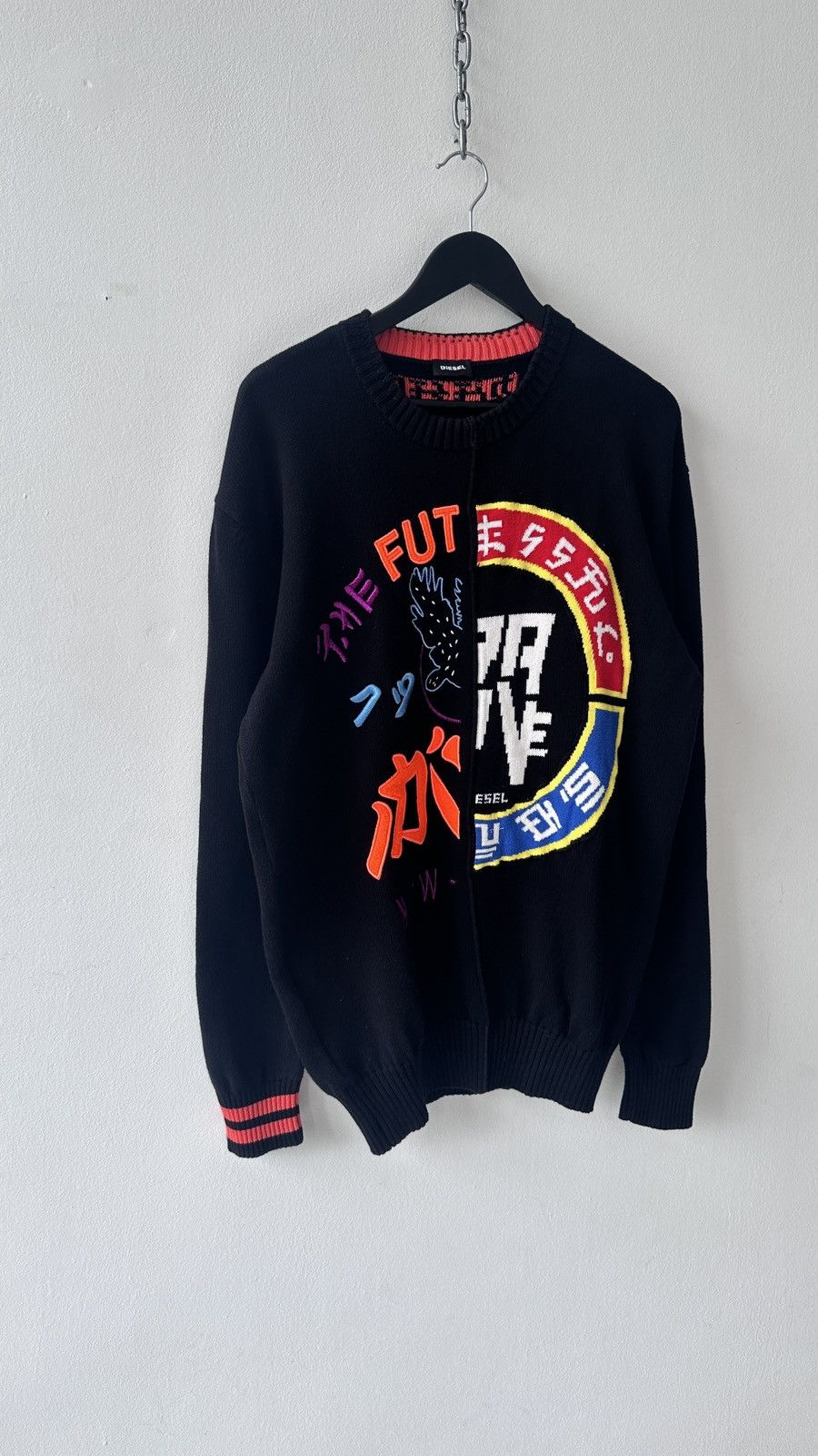 Diesel Diesel Cyber Knit Sweater Brave New World Japanese Graphics Size US XL / EU 56 / 4 - 3 Thumbnail