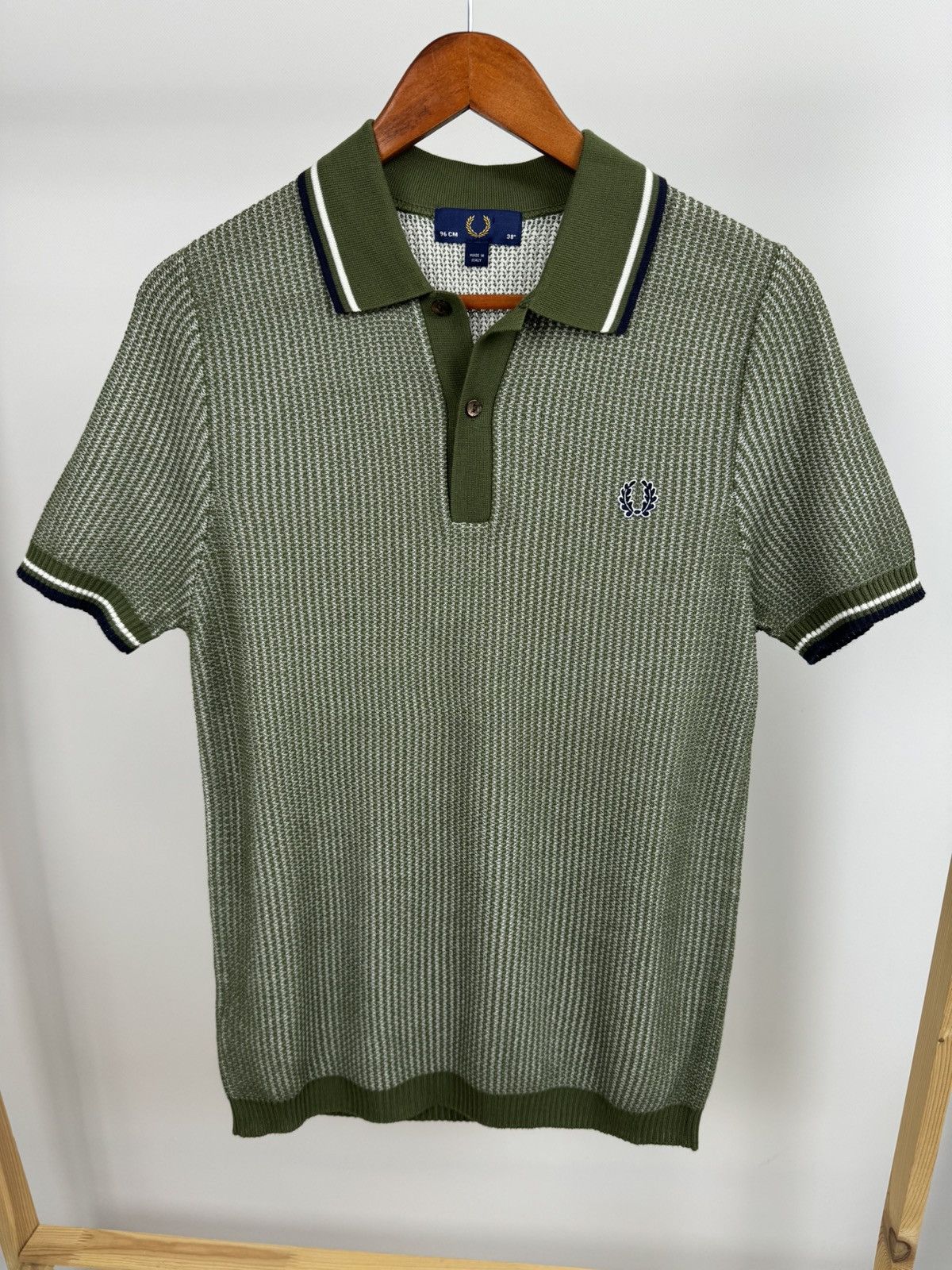 Vintage Rare Fred Perry Made in Italy Knit Polo T-Shirt