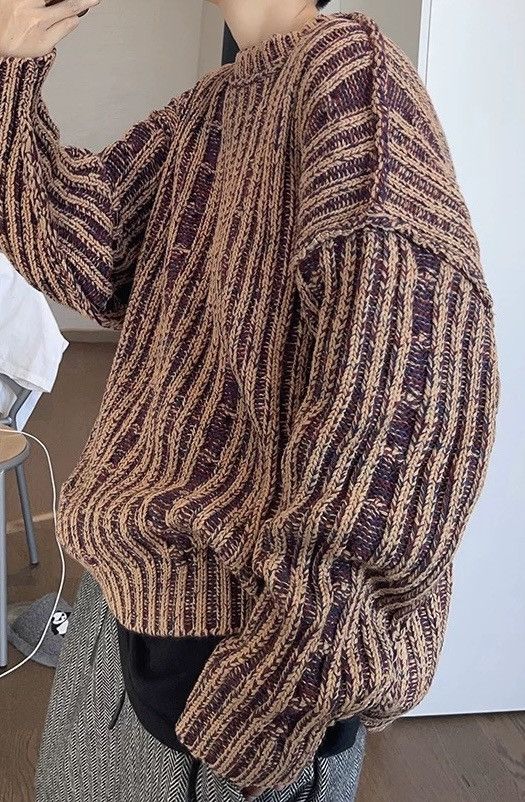 Japanese Brand × Vintage Reversible retro y2k cable knit sweater knitwear jumper Size US L / EU 52-54 / 3 - 2 Thumbnail