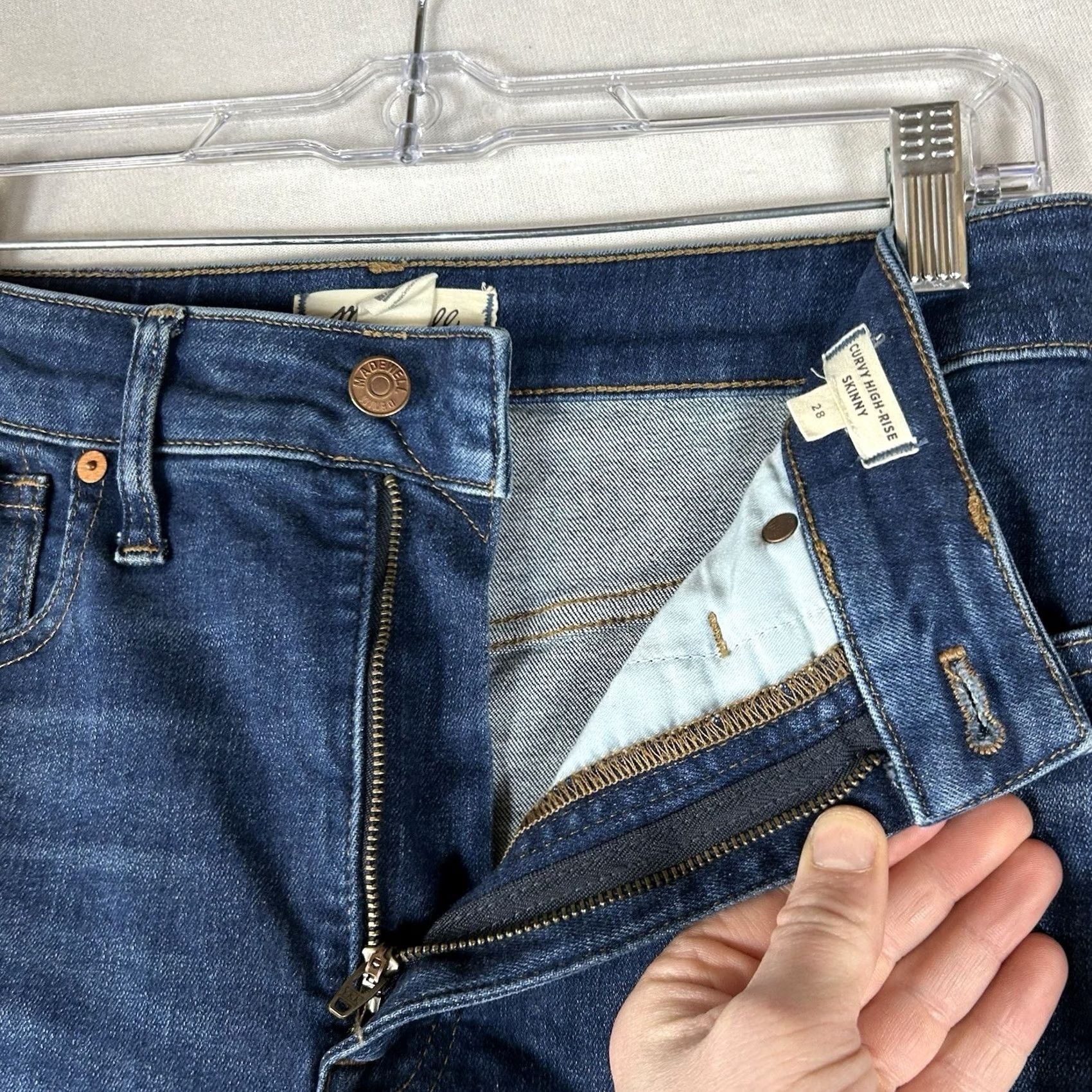 Madewell Madewell Jeans Women's 28 Blue Denim High Rise Skinny Stretch 5-Pocket Modern Distressed No Size 28" / US 6 / IT 42 - 5 Thumbnail